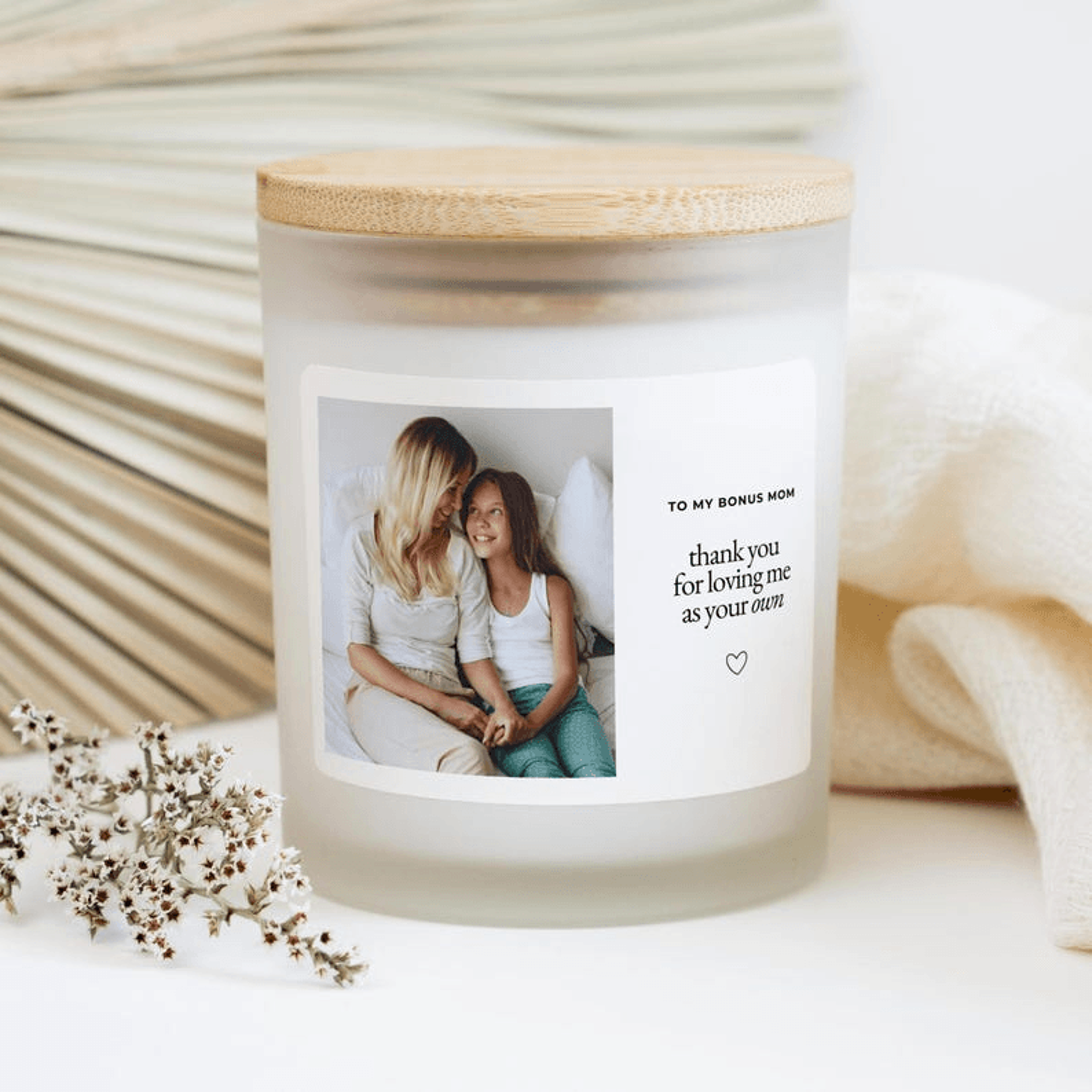 personalized bonus mom photo candle stepmom gift mothers day gift for bonus mom custom picture gift