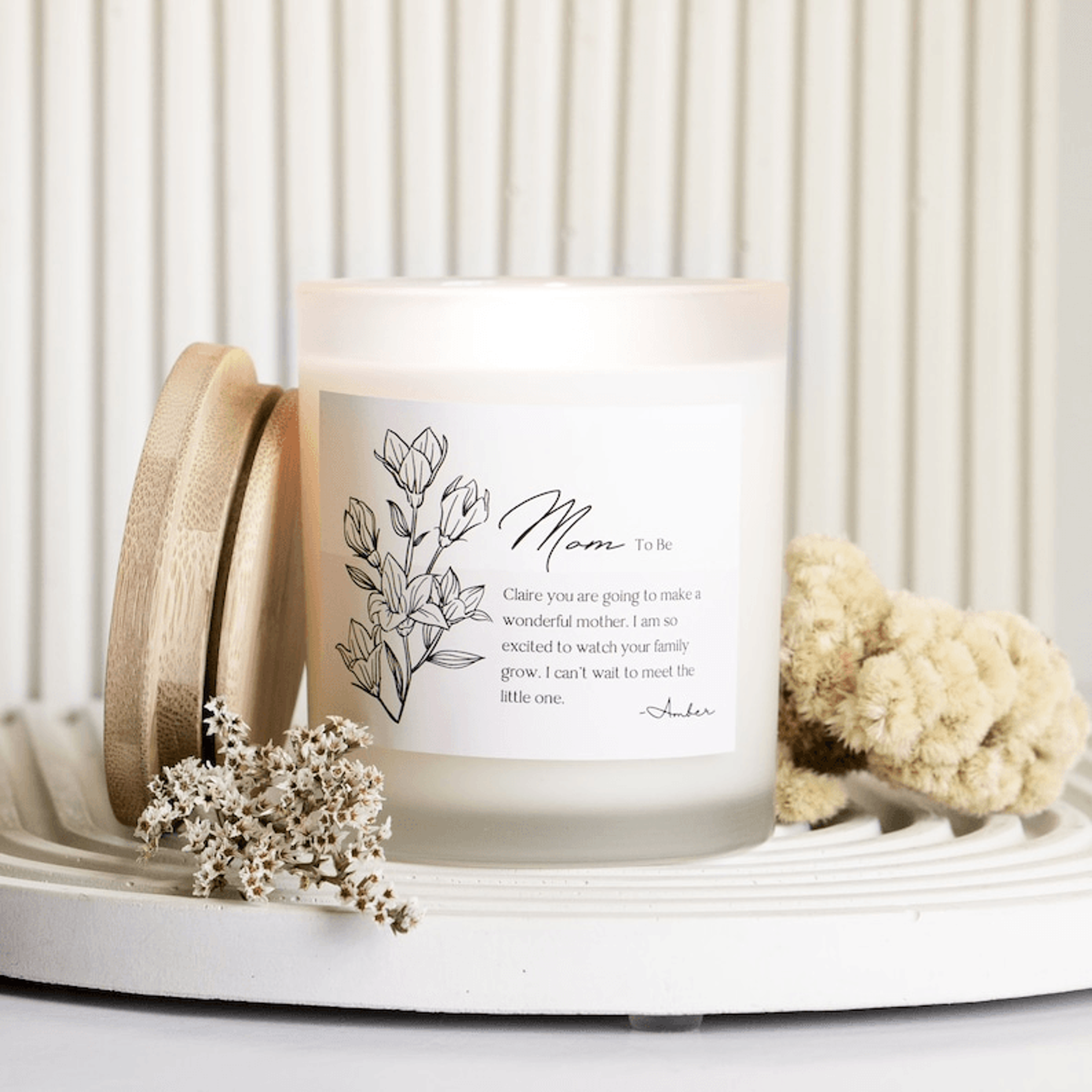 mom to be candle, personalized pregnancy gift, expecting mother gift, new mom gift, baby shower gift, custom message can