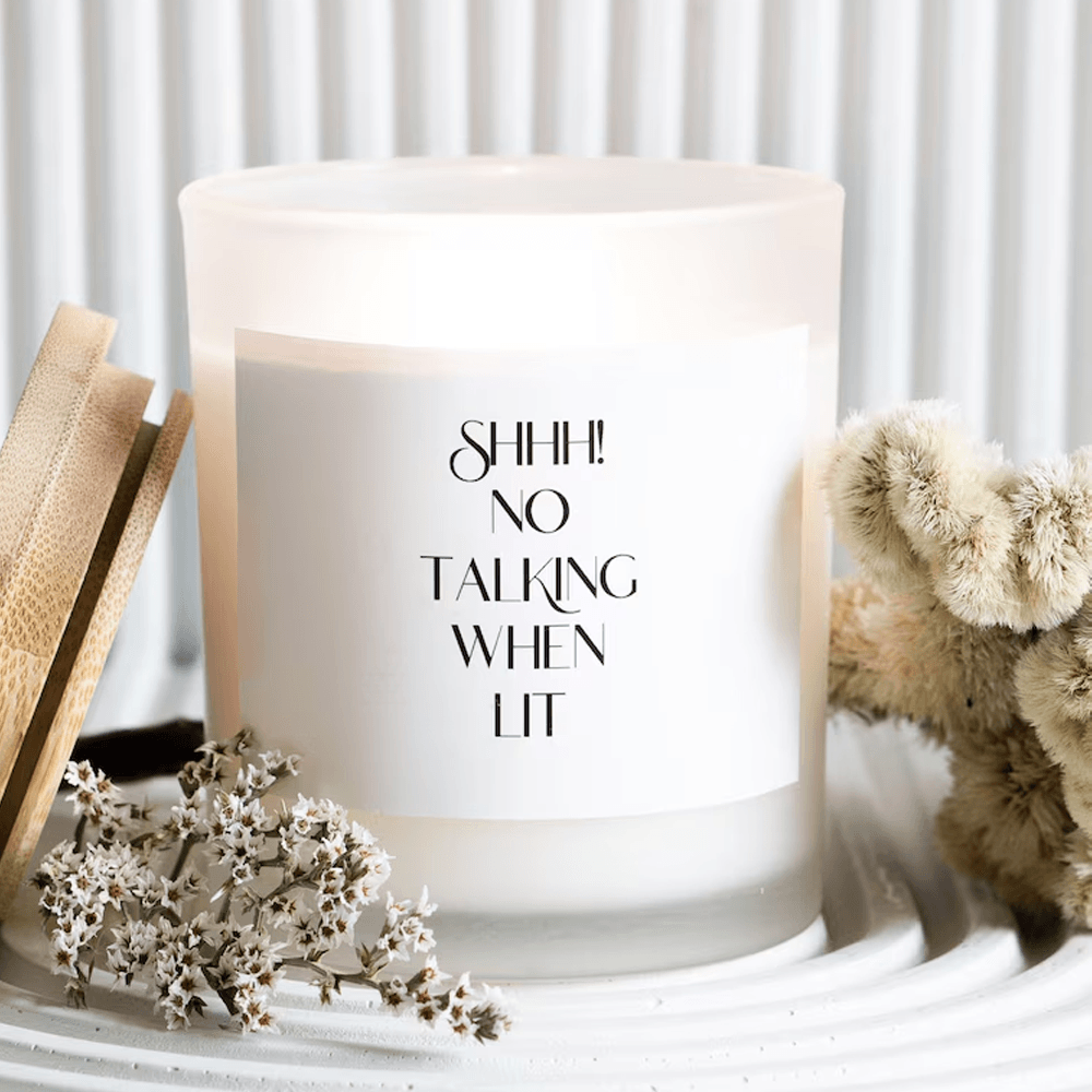 funny candle gift shhh no talking when lit candle, introvert gift, home decor candle, relaxation candle