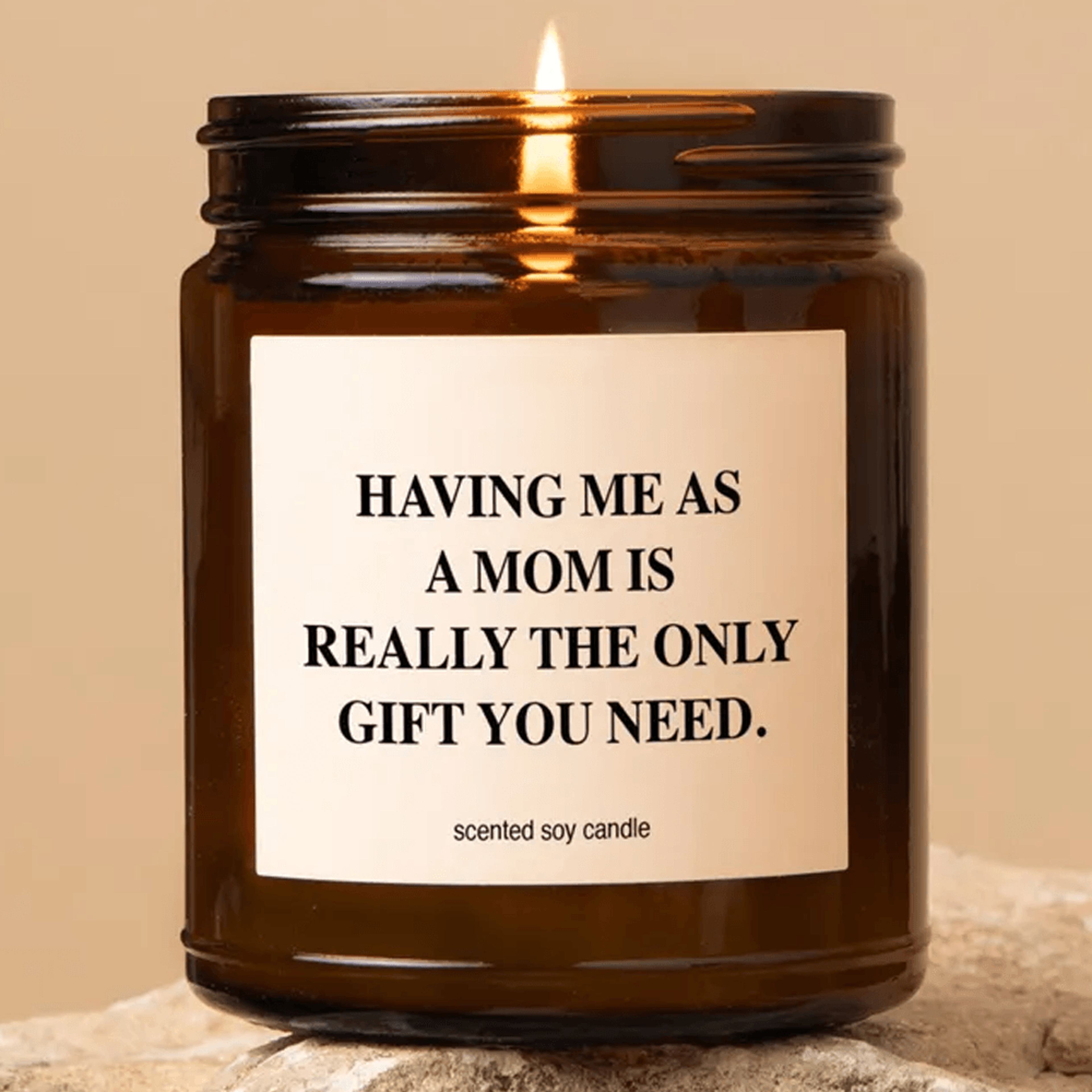 funny mom gift candle – humorous scented soy candle for mother's day