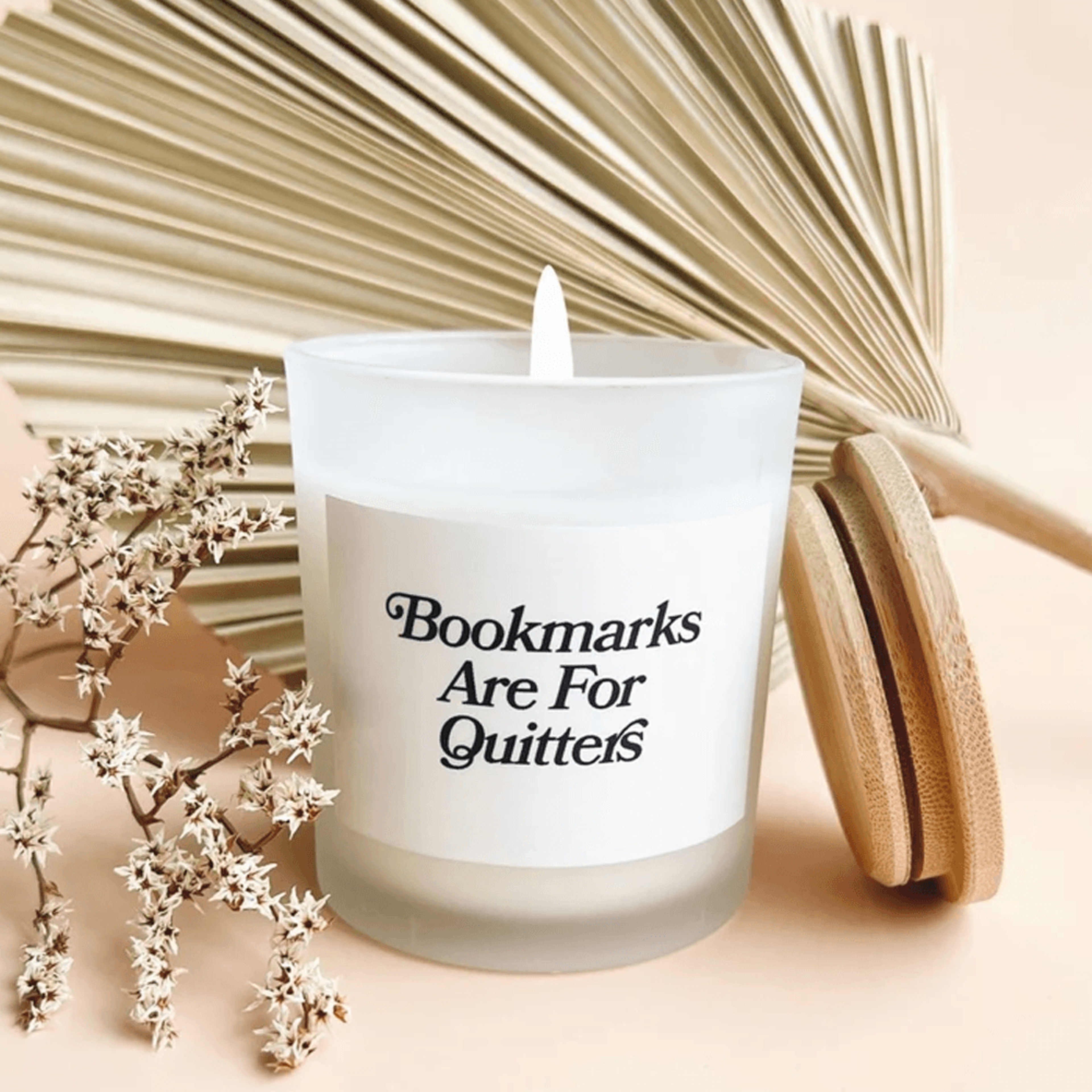 bookmarks are for quitters candle, funny book lover gift, reader candle, bookworm gift for readers