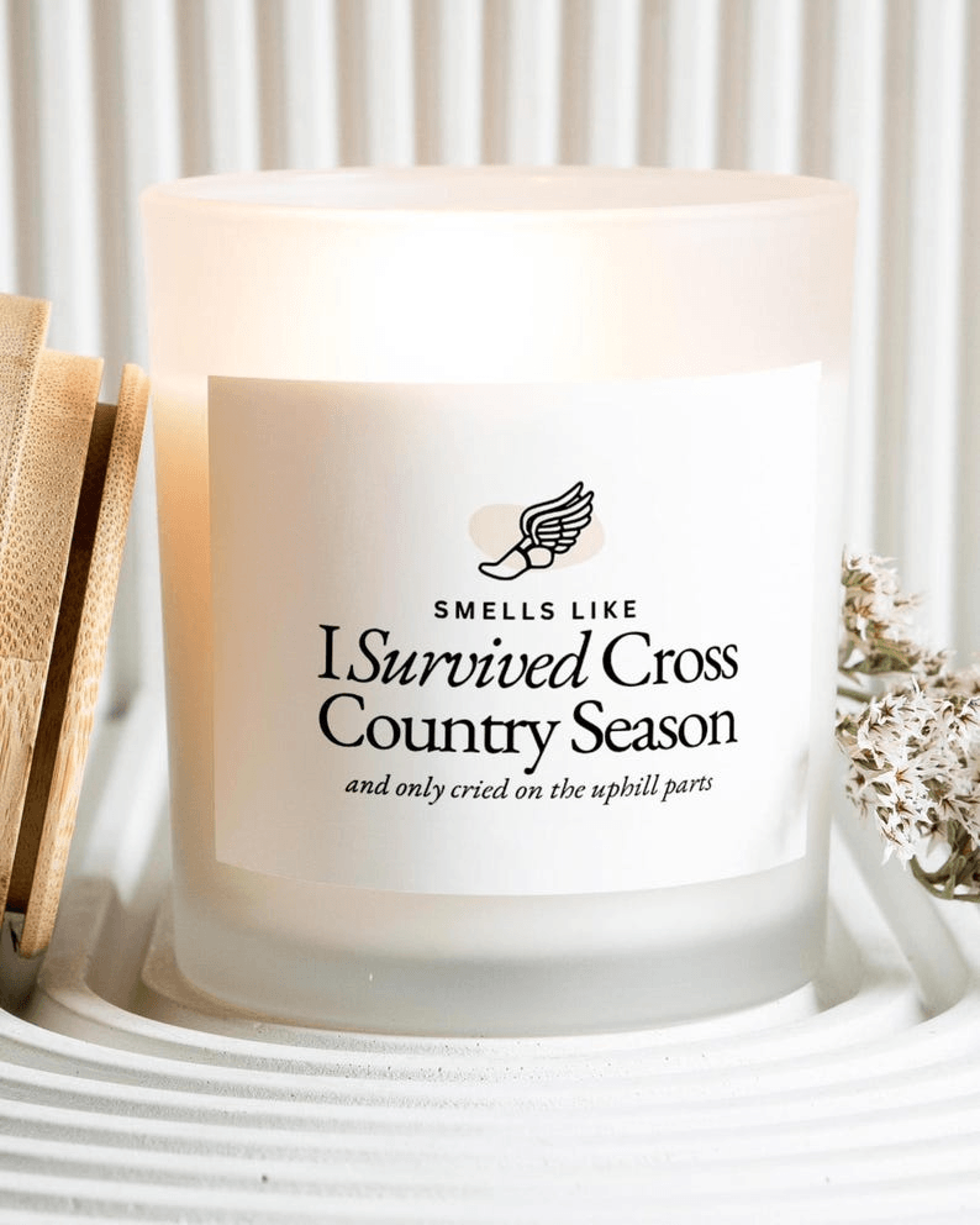 cross country runner candle, funny xc gift, cross country team gift, track athlete candle, runner gift