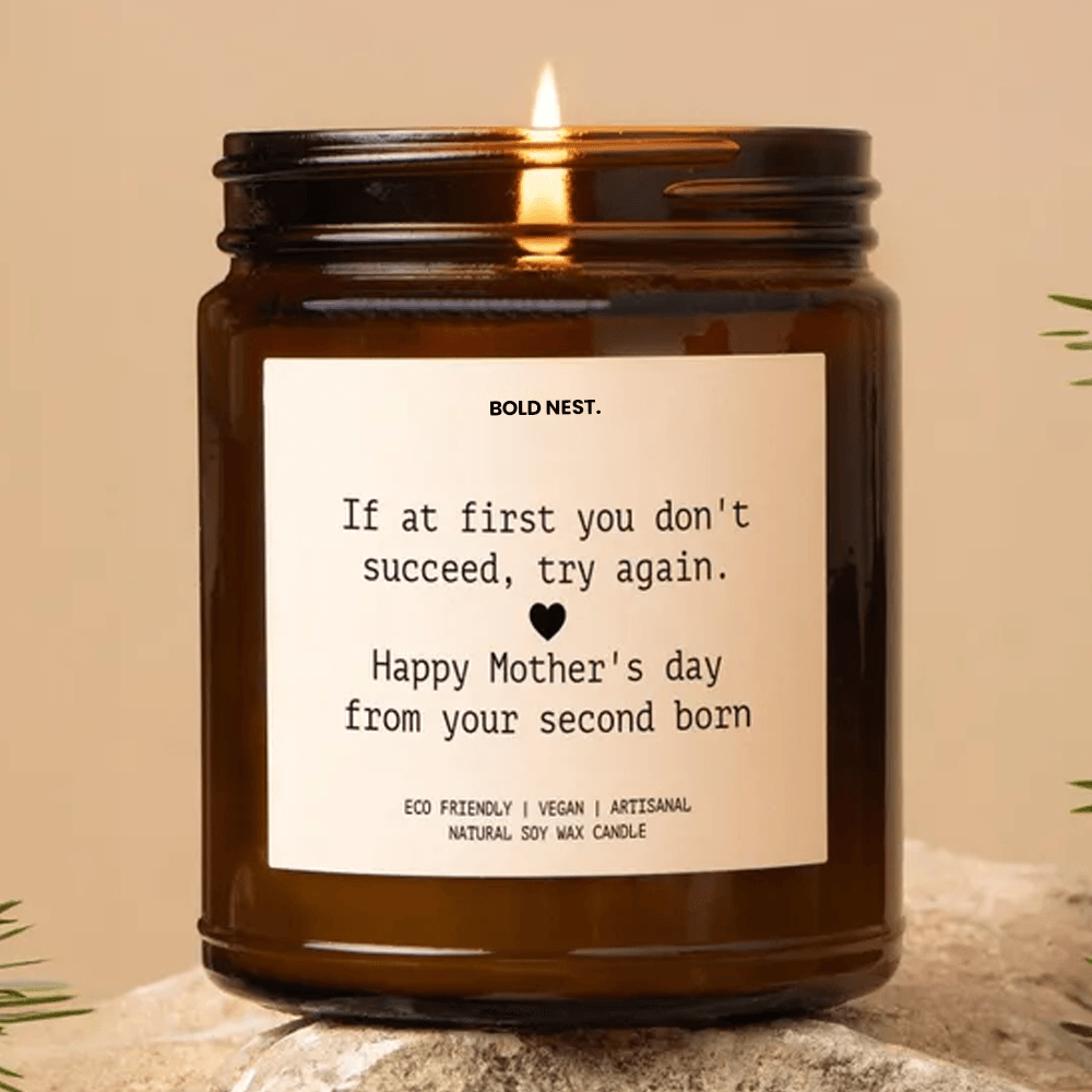 funny mother's day candle from second child scented soy gift for mom
