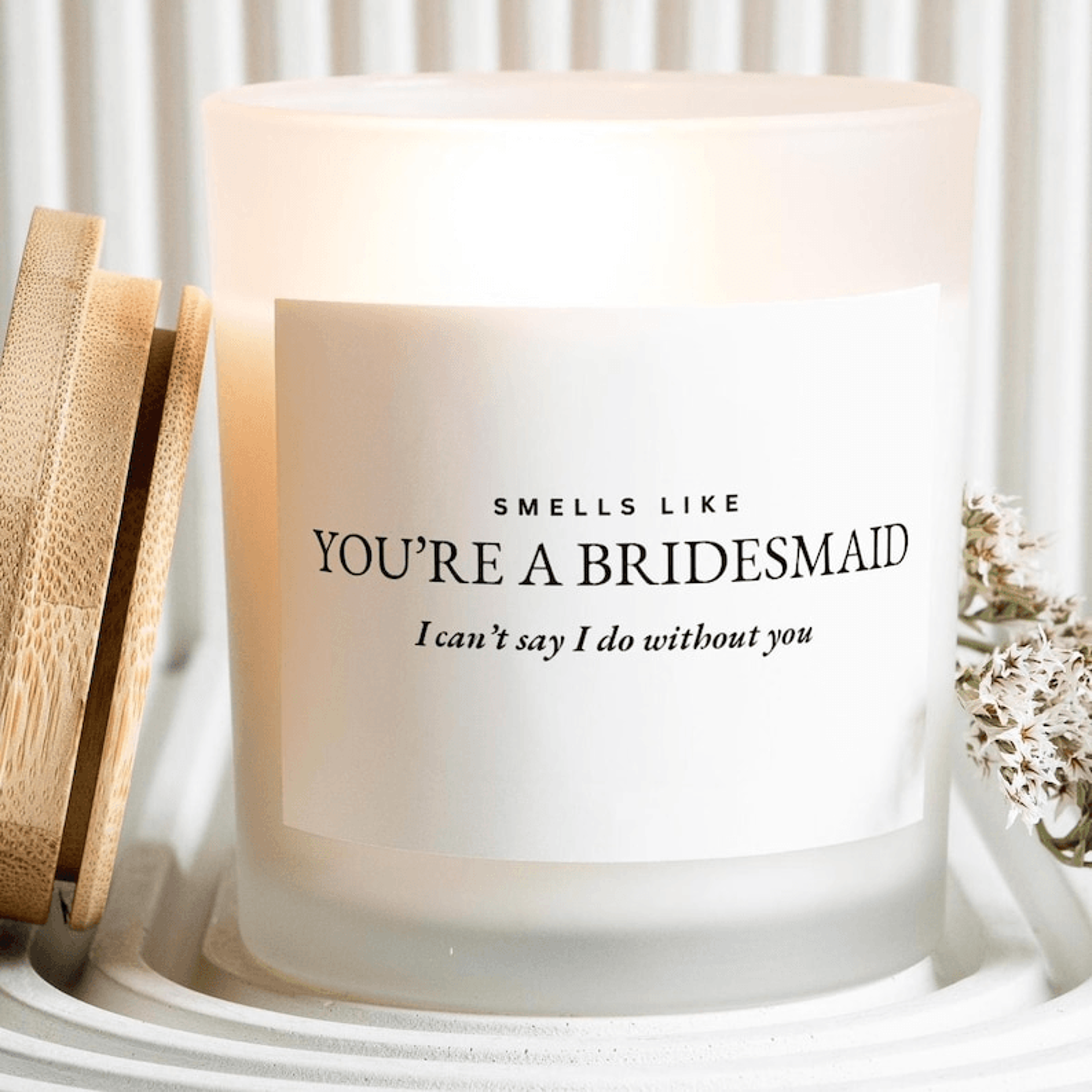 bridesmaid proposal candle gift, smells like you're a bridesmaid candle, bridesmaid ask gift wedding party