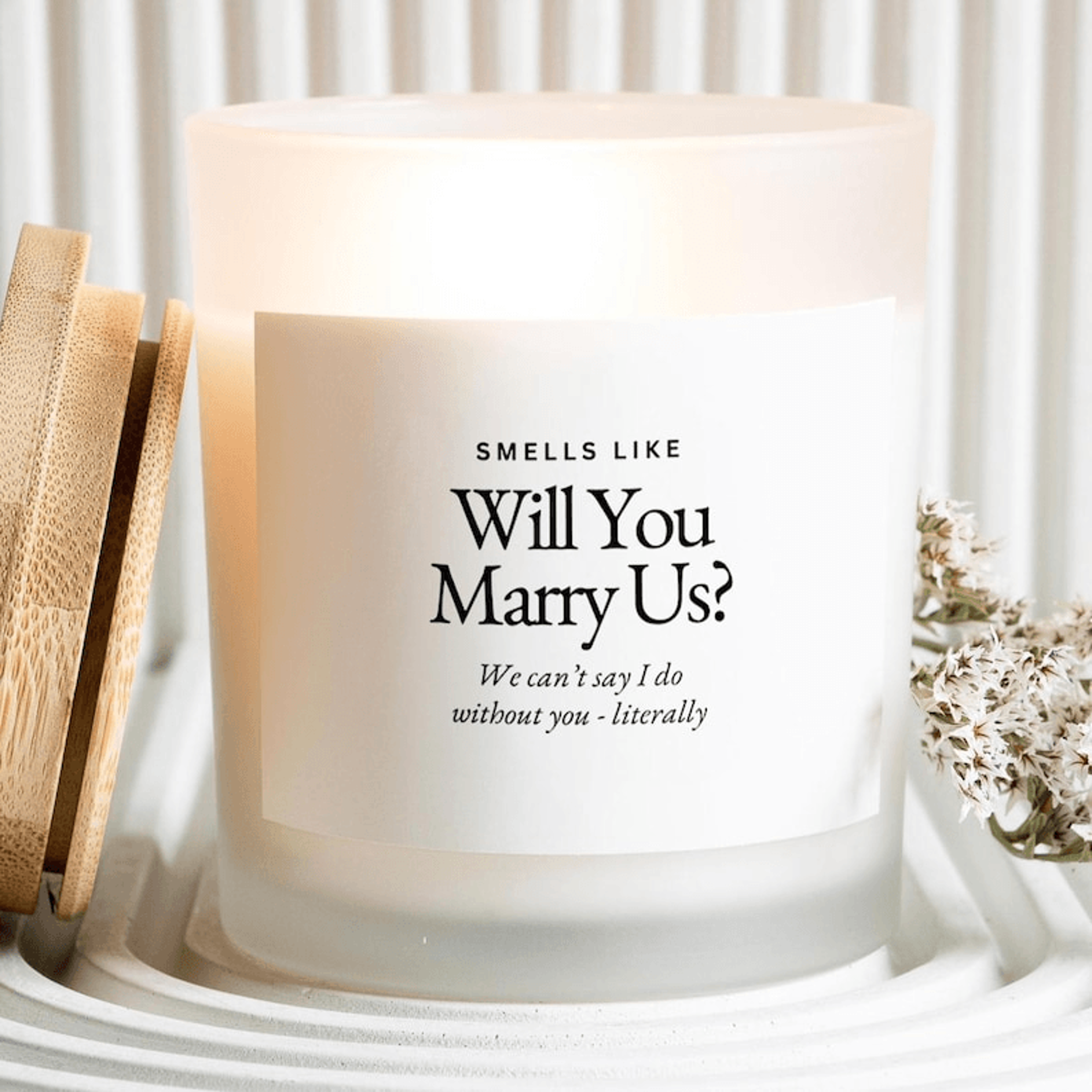 will you marry us candle gift, wedding officiant proposal candle, ask officiant gift, wedding ceremony candle