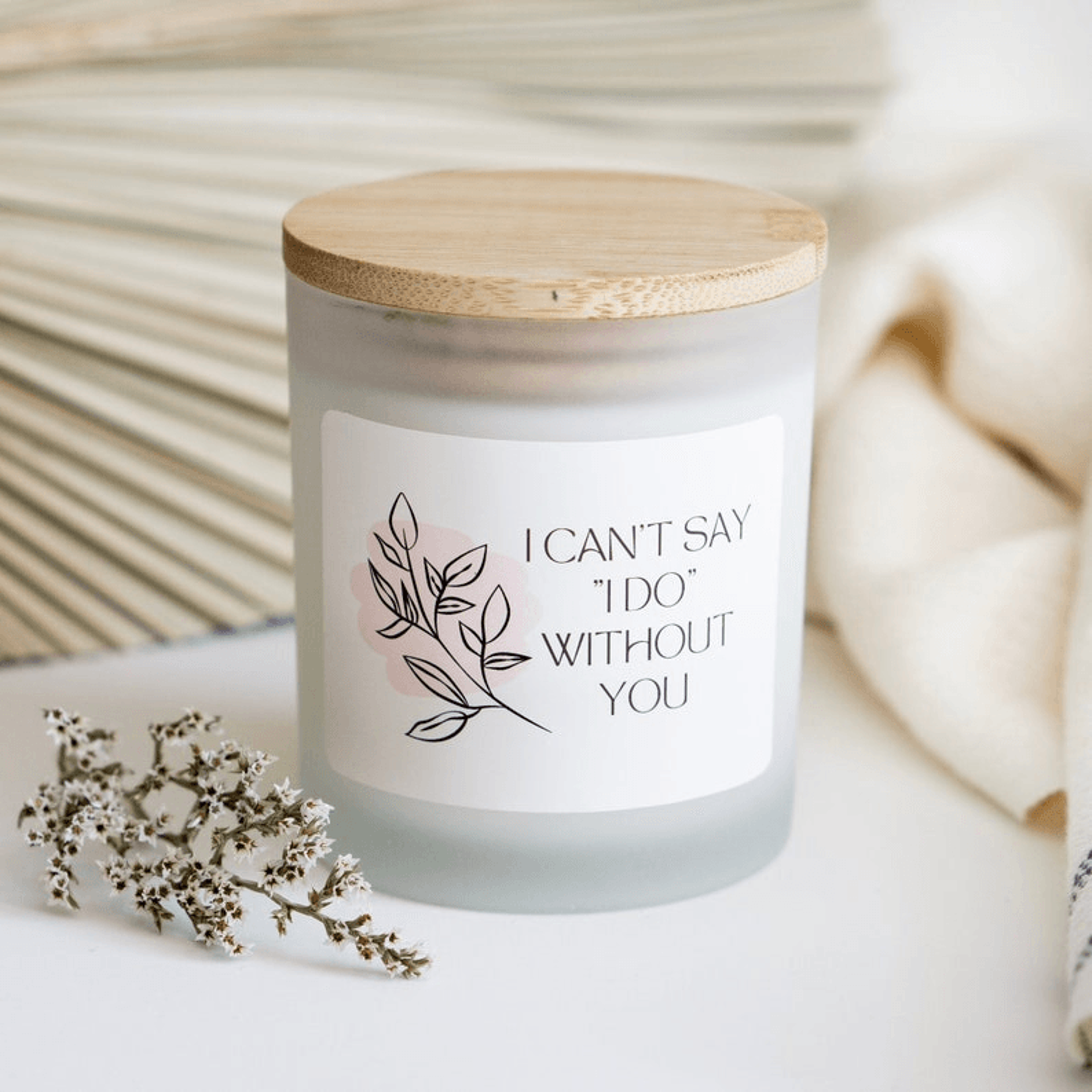 i can't say i do without you candle gift, bridesmaid proposal candle, maid of honor gift, wedding party candle