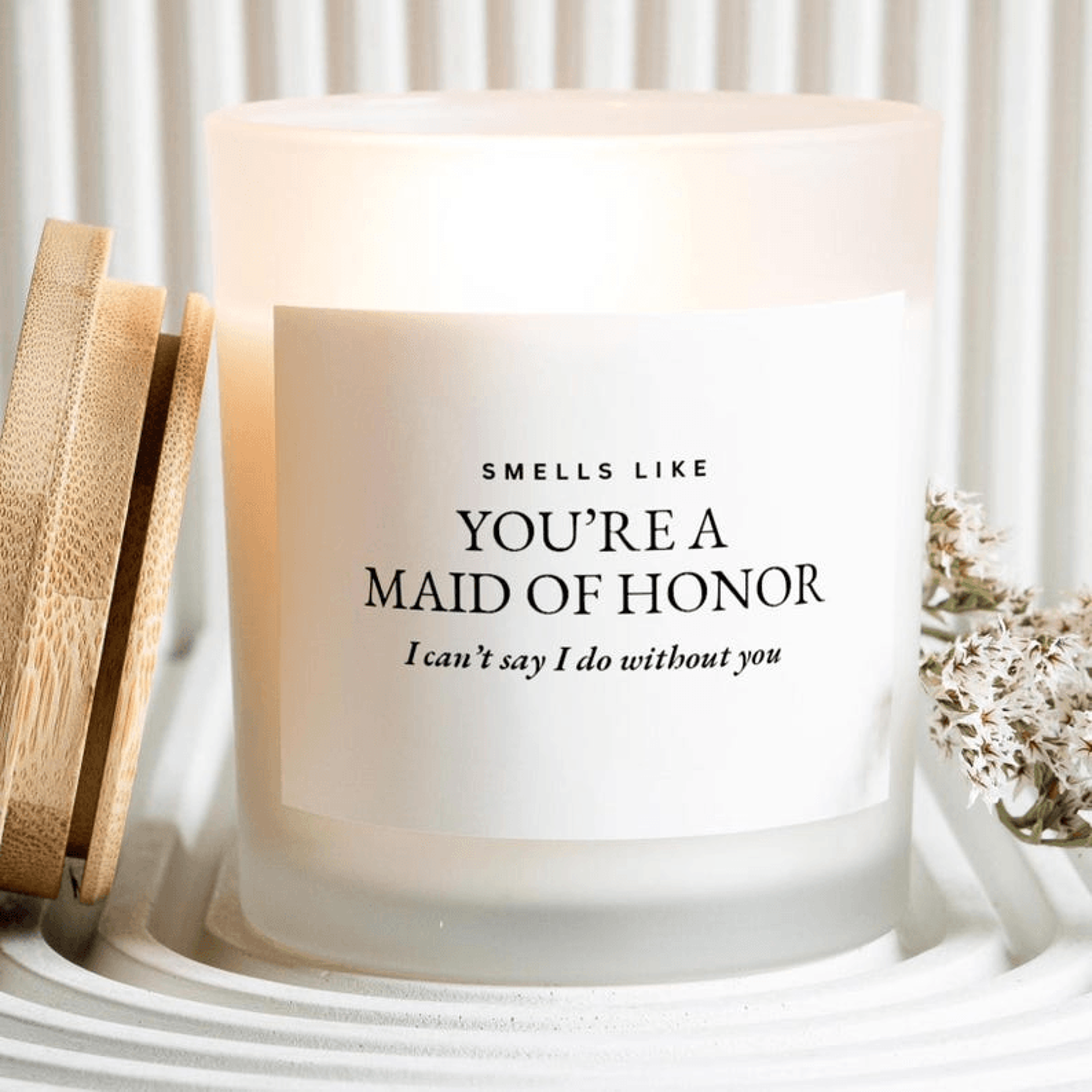 maid of honor proposal candle gift, you're a maid of honor candle, maid of honor ask gift, wedding party gift