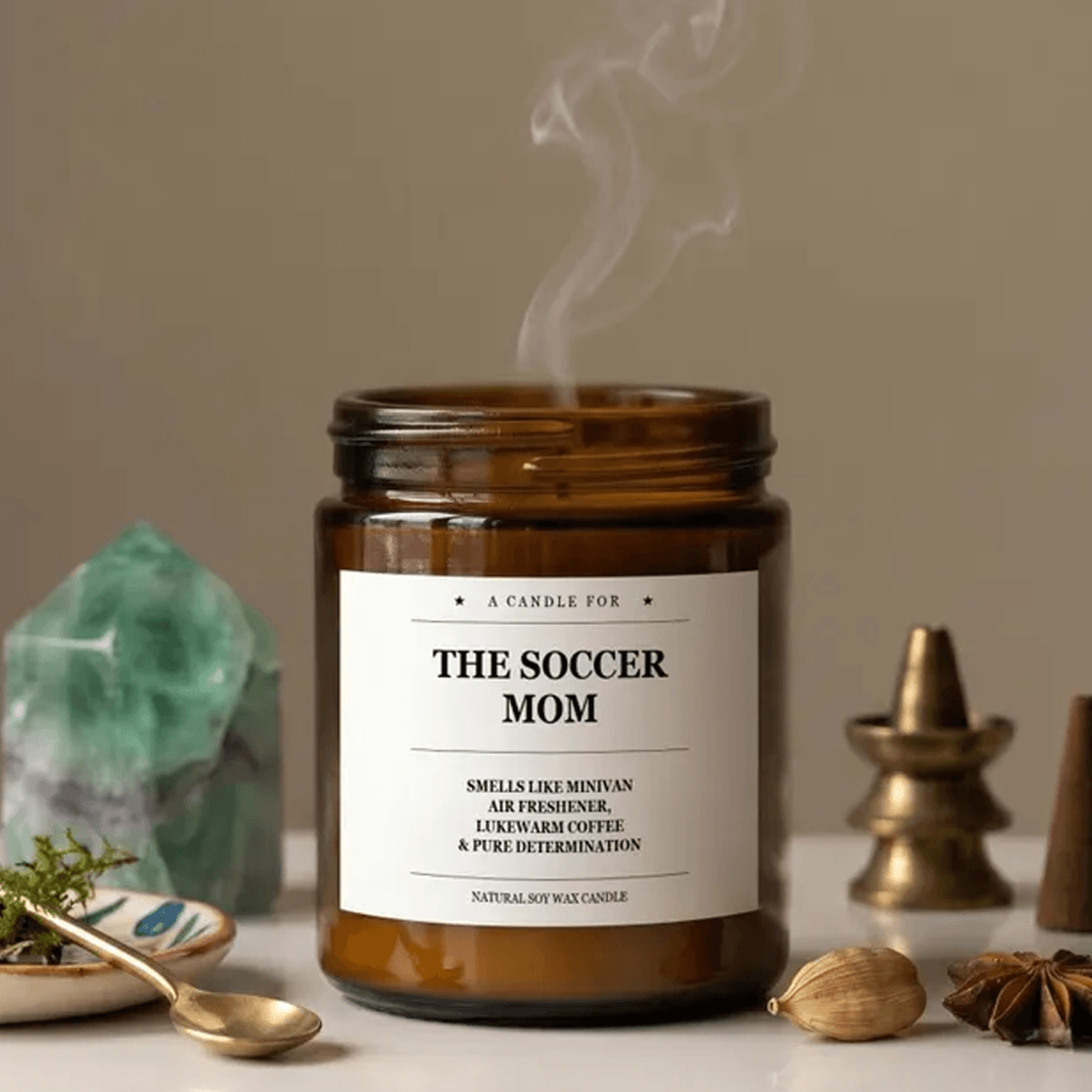 soccer mom funny scented soy candle gift for sports moms