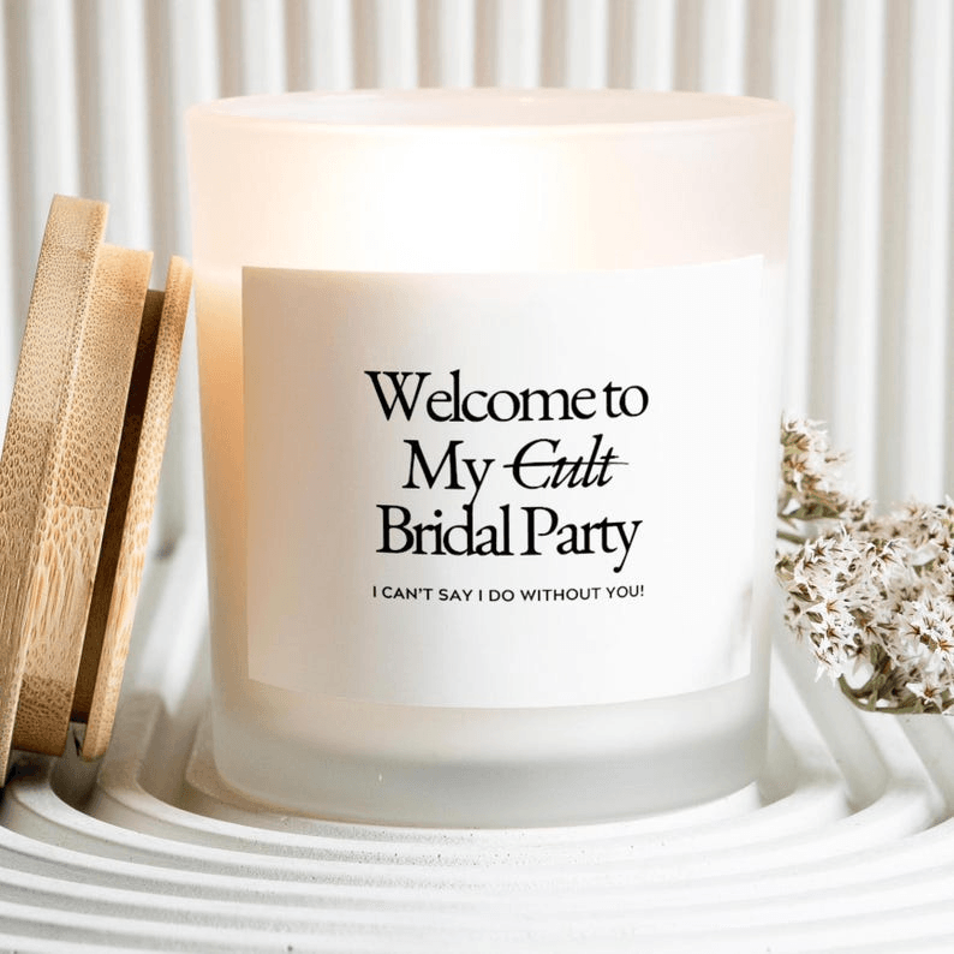 bridal party proposal candle gift, welcome to my bridal party candle, bridesmaid proposal gift, wedding candle
