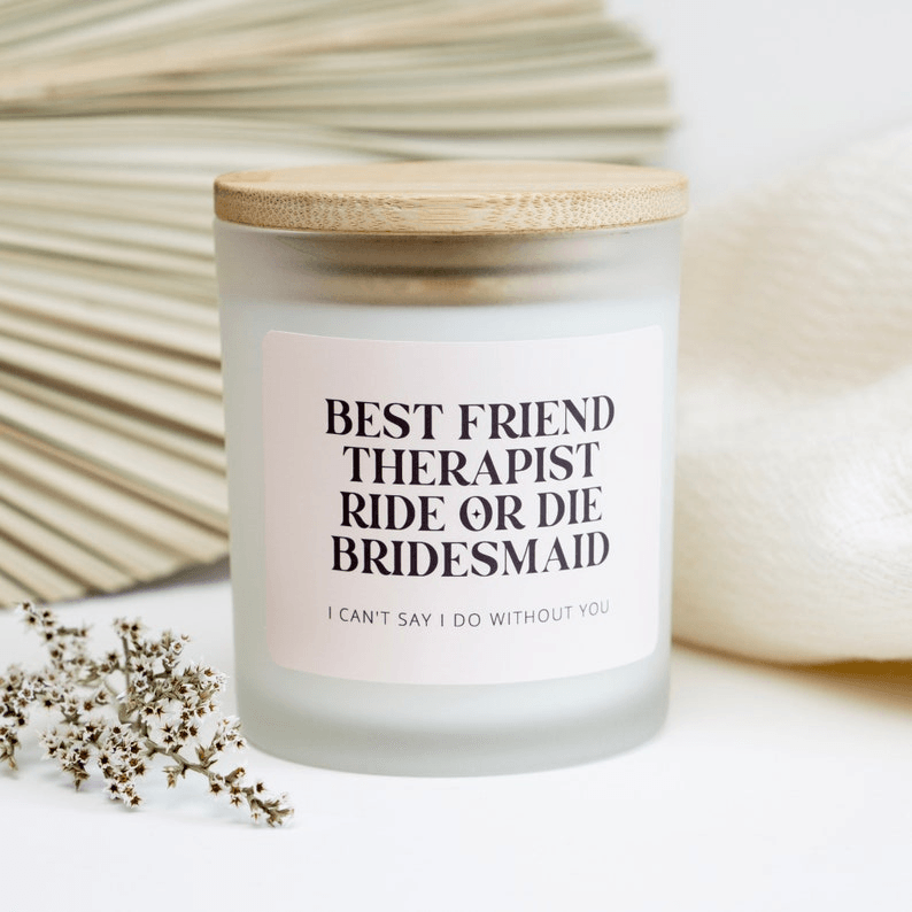 best friend bridesmaid candle gift, ride or die bridesmaid proposal candle, funny bridesmaid ask gift