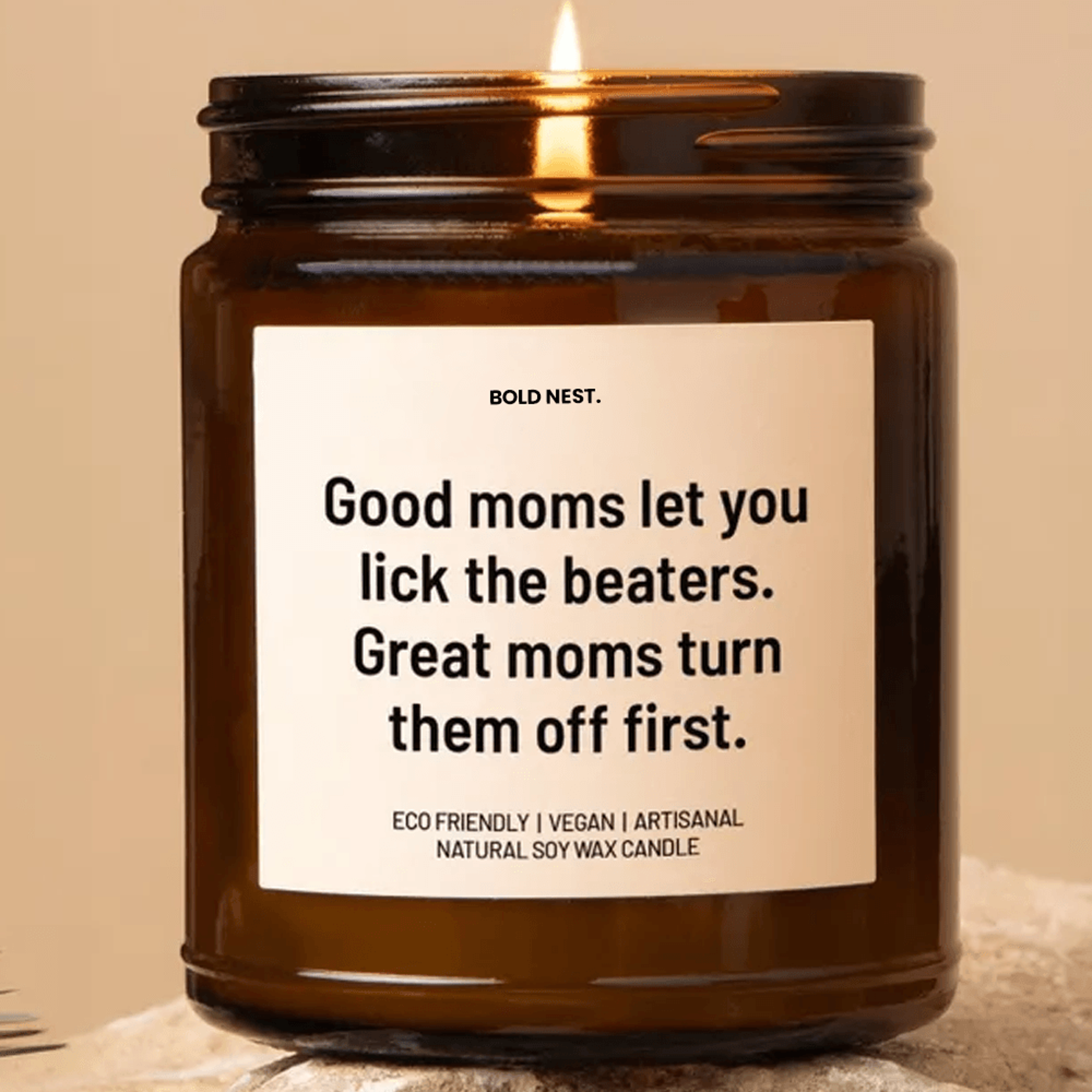 great moms turn off the beaters funny scented soy candle gift