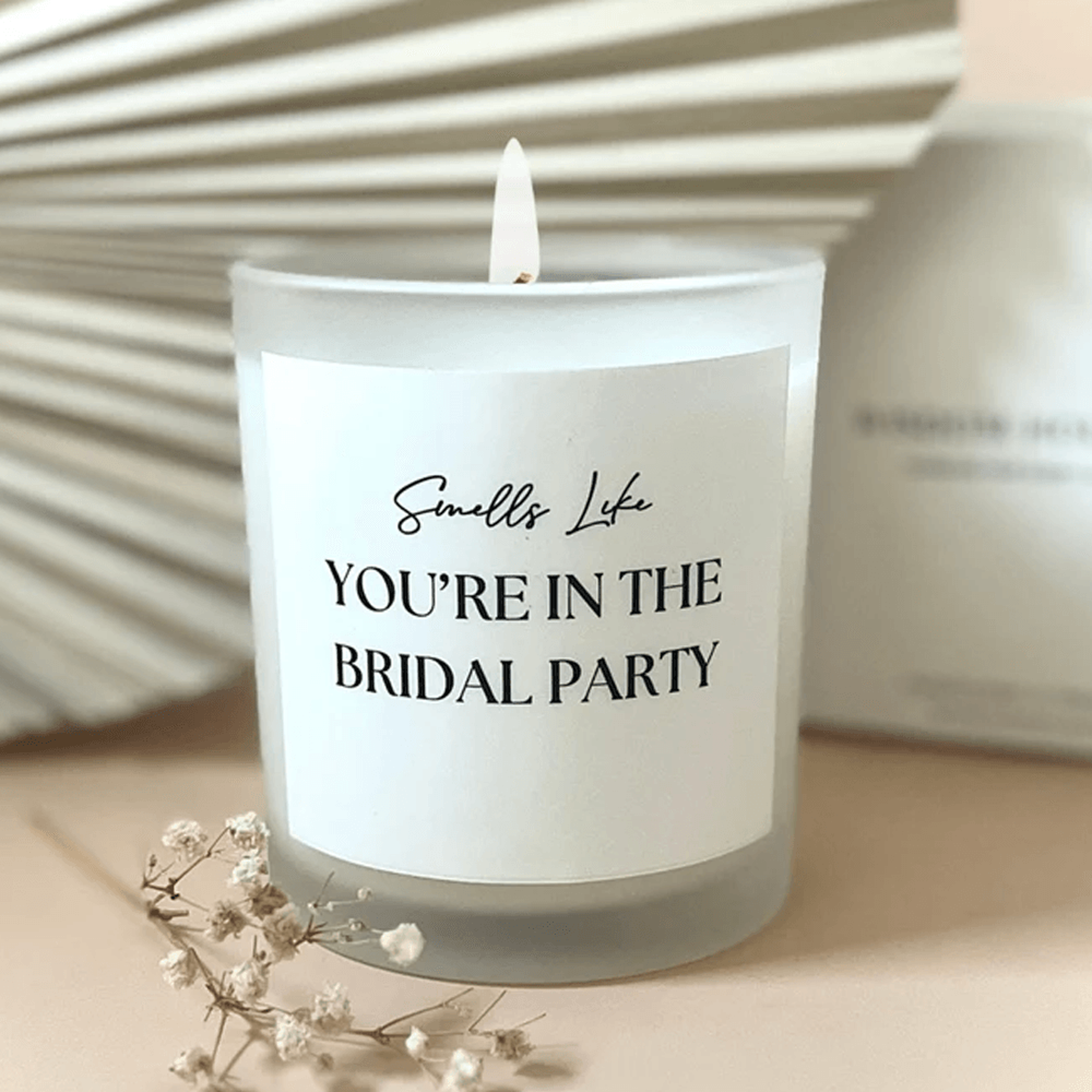 smells like you're in the bridal party candle, bridesmaid proposal gift, bridal party candle, bridesmaid box gift, weddi