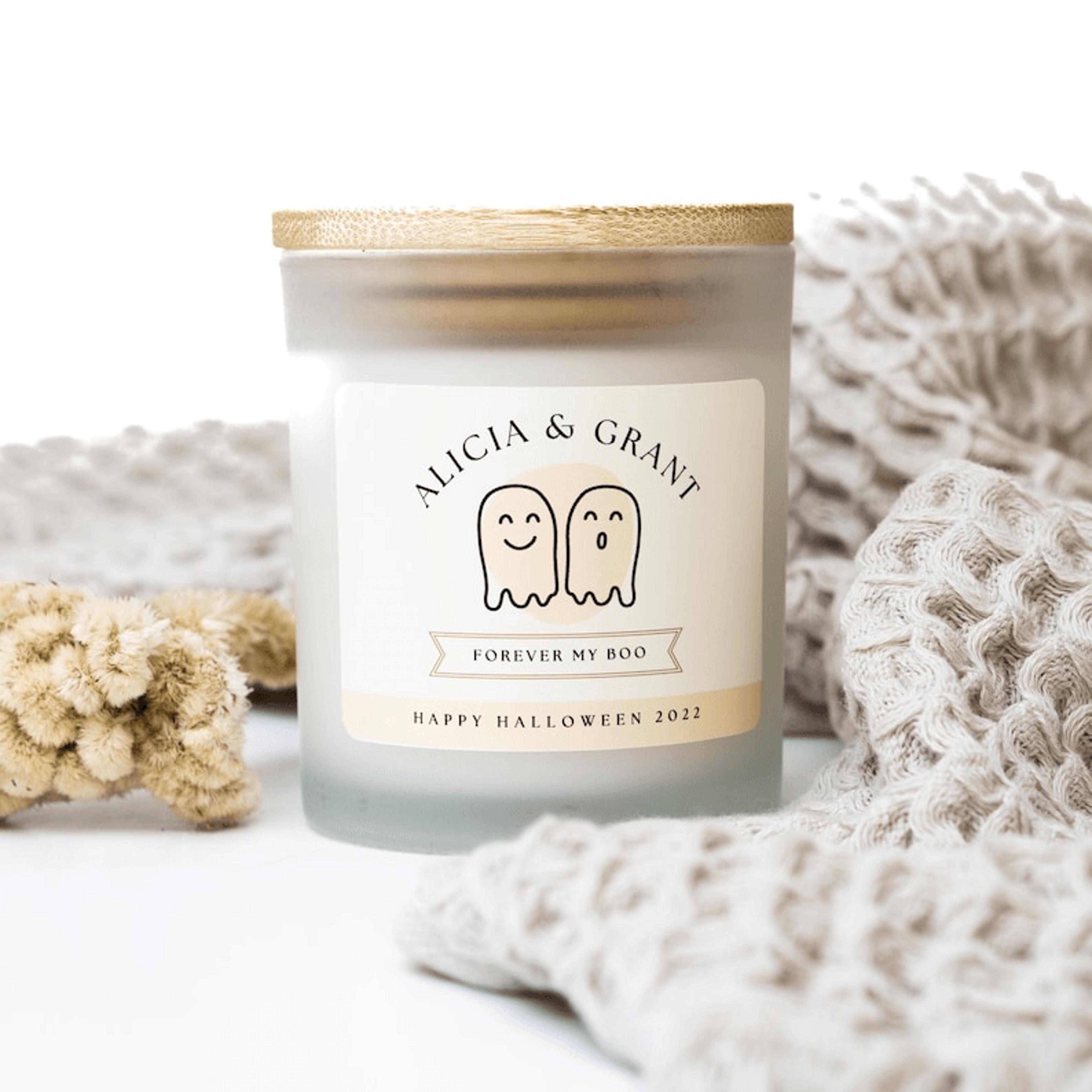 personalized forever my boo candle, halloween couple gift, custom halloween candle, spooky anniversary gift, ghost love
