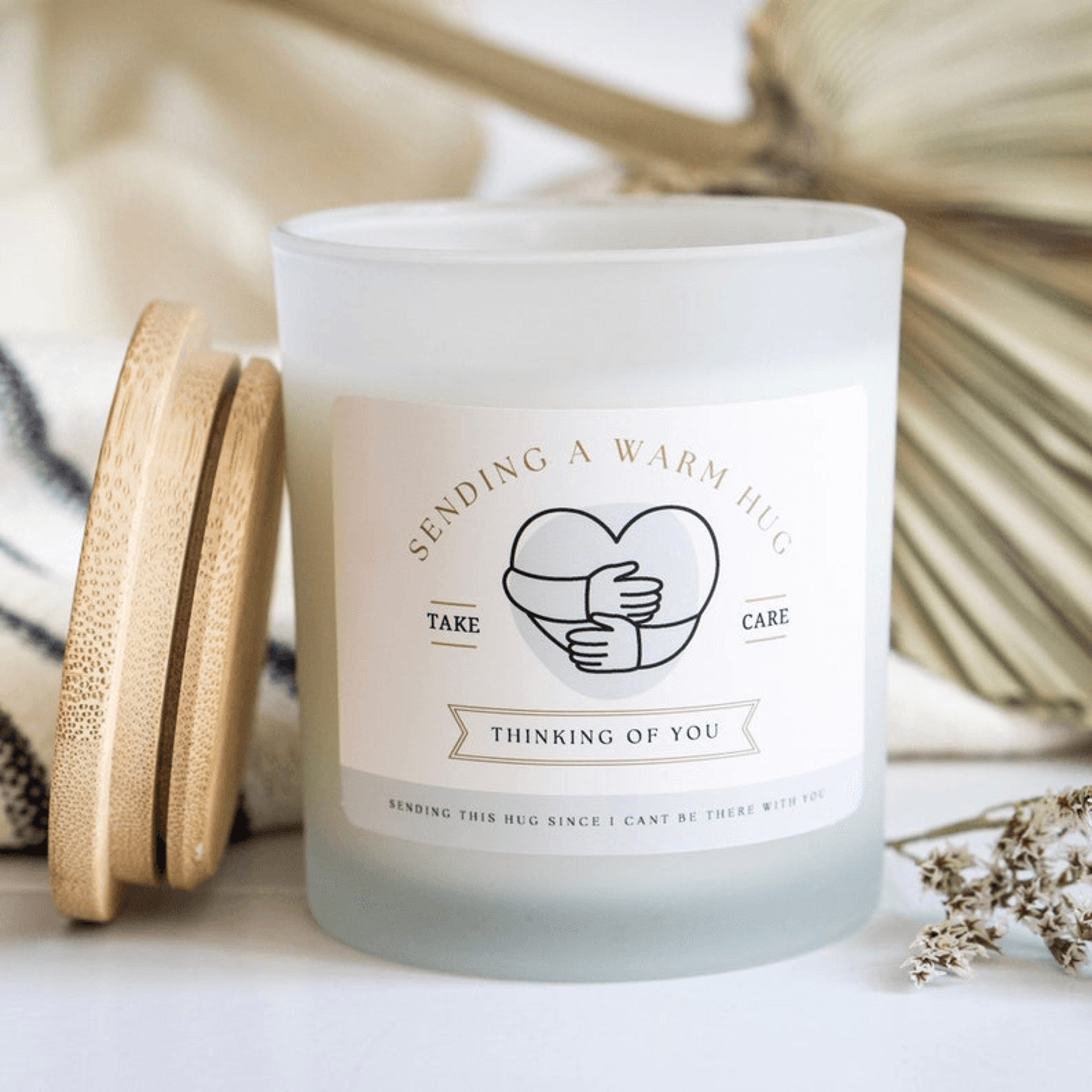 thinking of you candle gift, sending a warm hug candle, sympathy gift, long distance friendship gift, get well soon gift