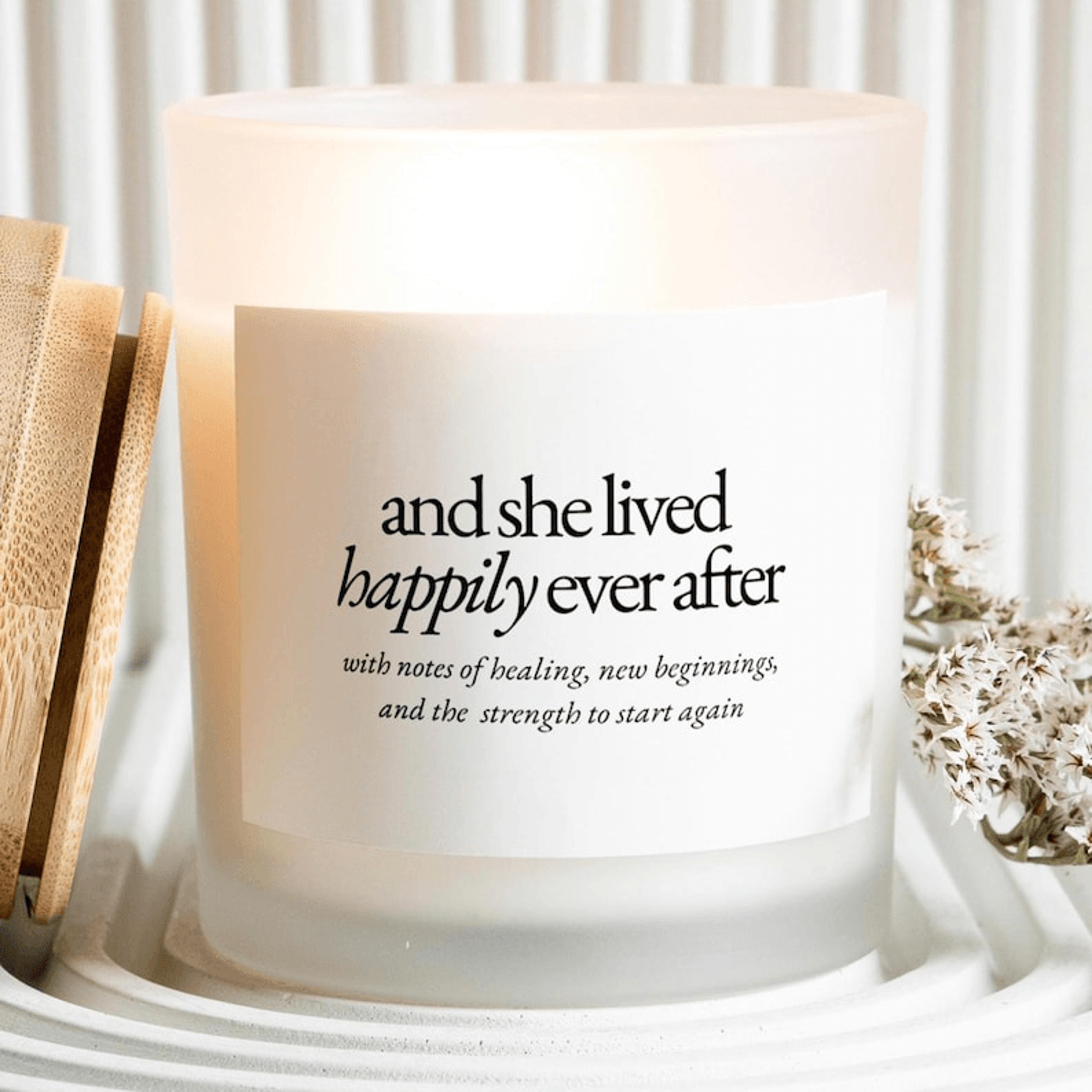 and she lived happily ever after candle, divorce recovery gift, new beginnings candle, healing gift for women, self love