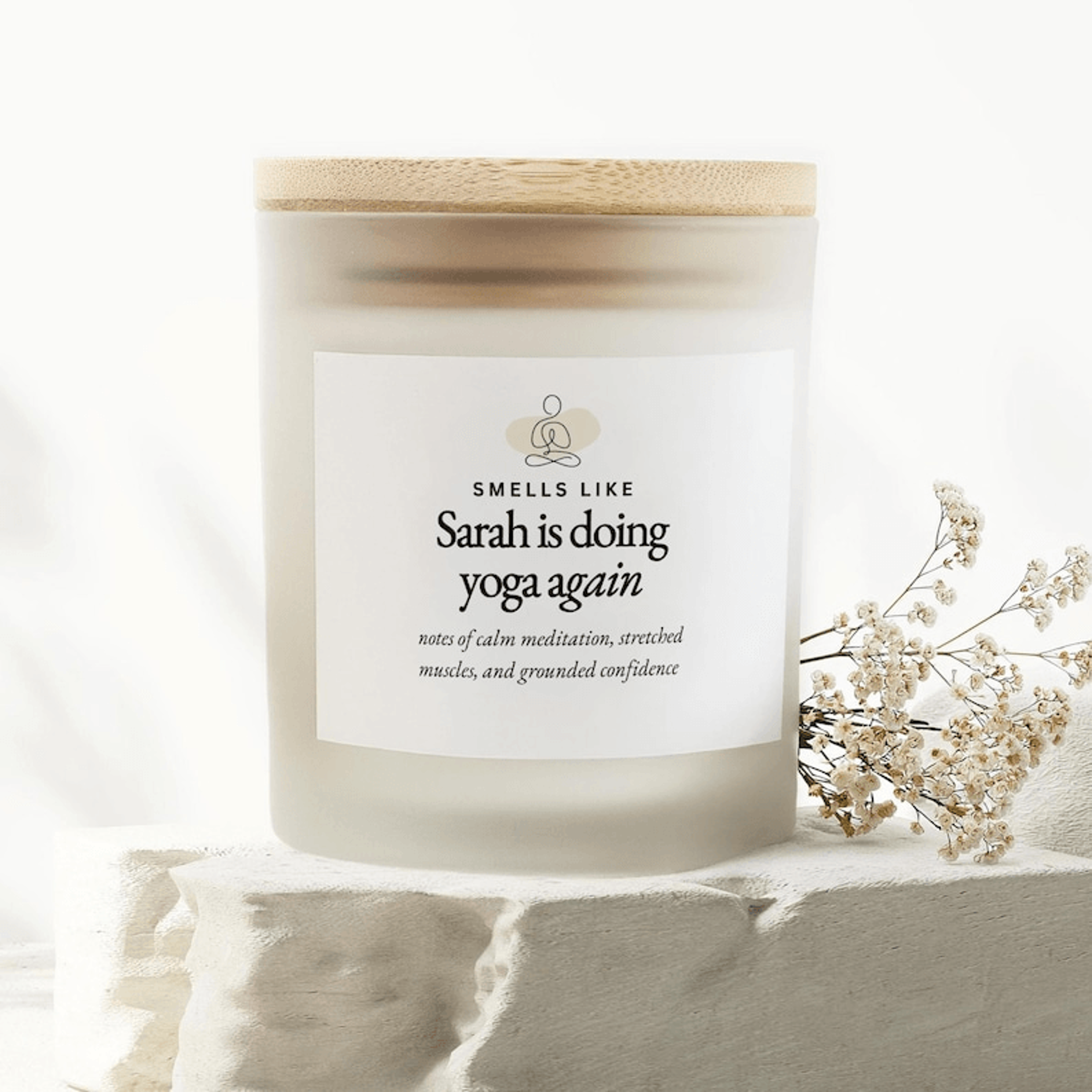 personalized yoga candle gift, funny yoga candle, yoga lover gift, meditation candle, wellness gift for her, yoga instru
