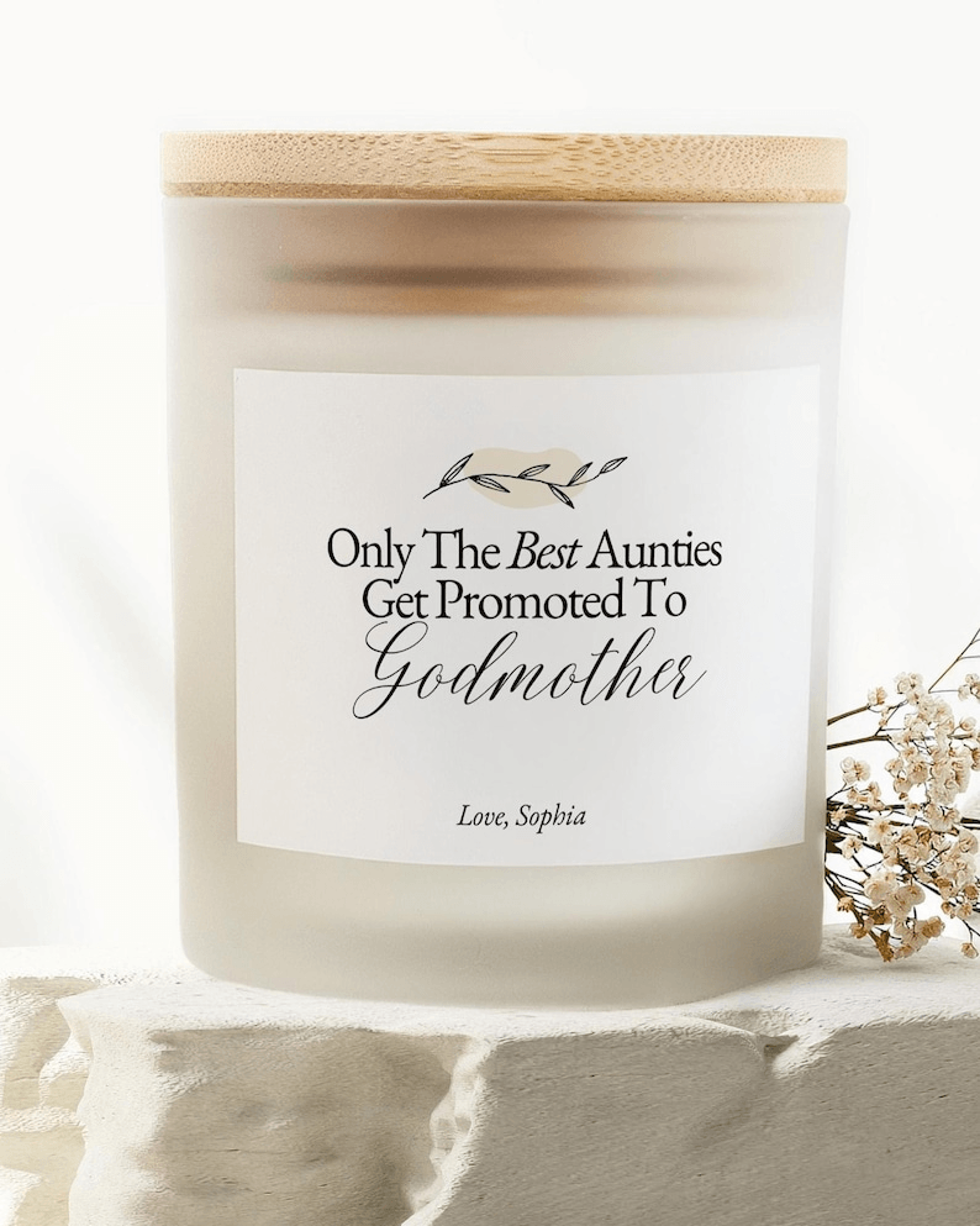 godmother proposal candle, will you be my godmother gift, godmother announcement, aunt to godmother gift