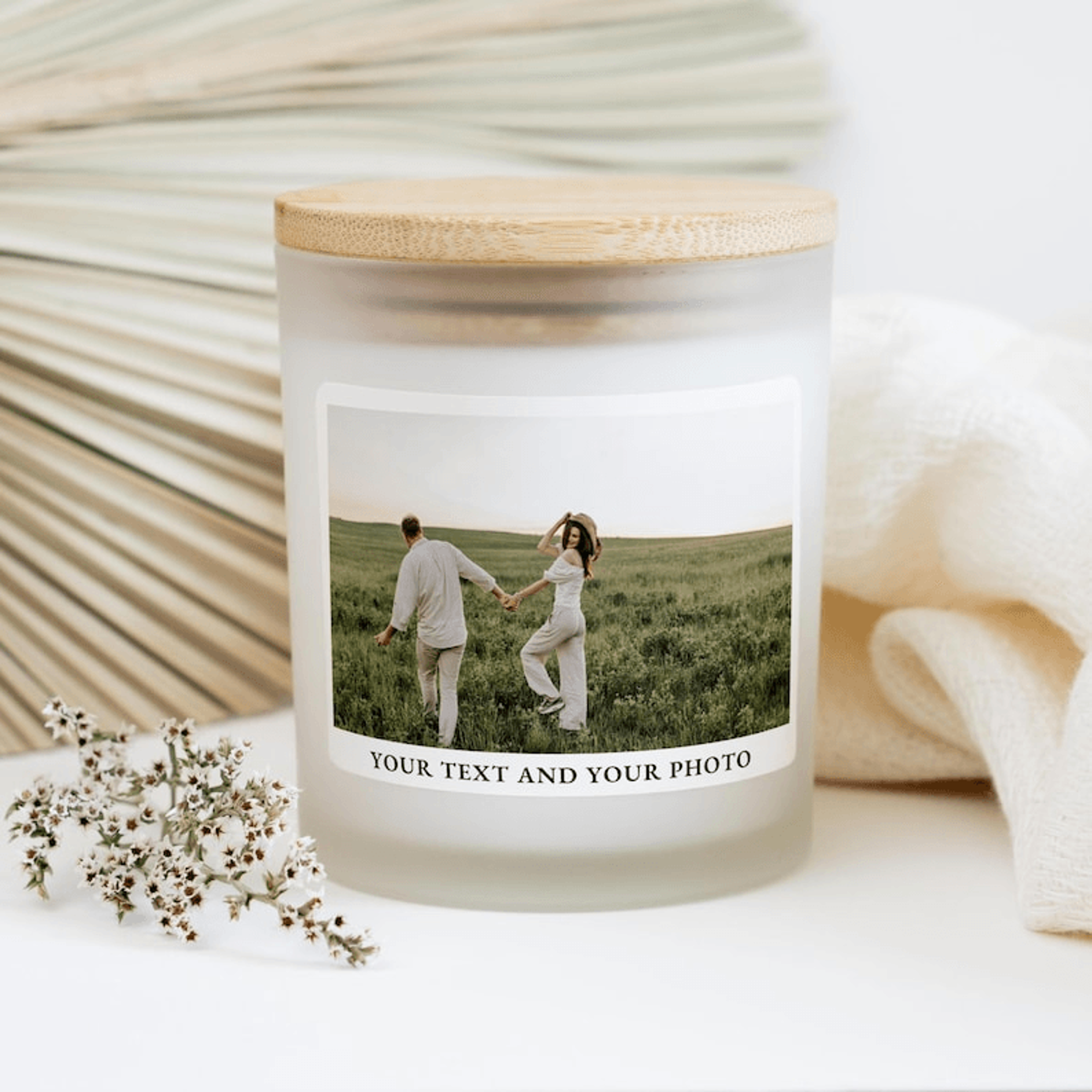 personalized photo candle, custom picture candle gift, memorial candle, anniversary gift for couples