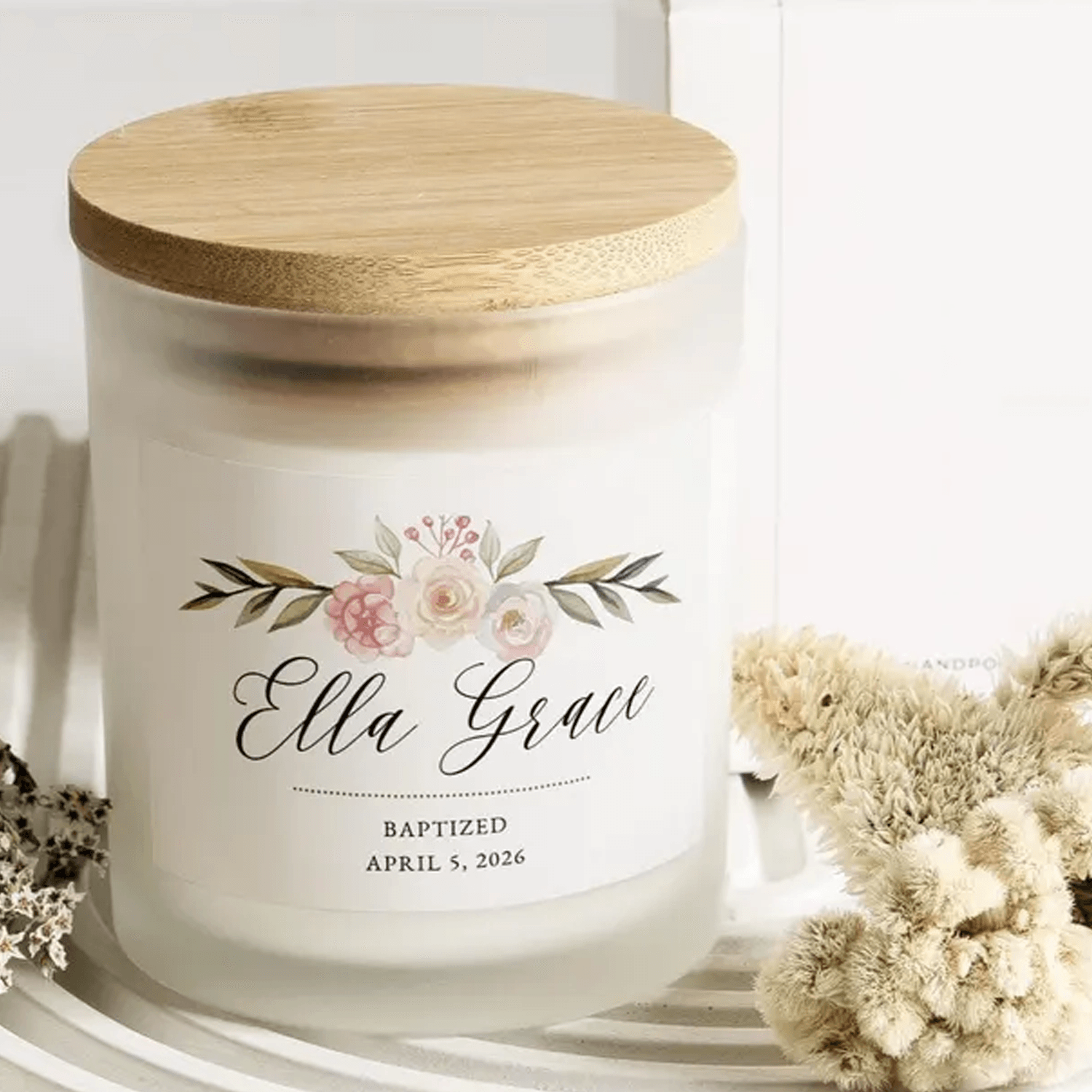 personalized baptism candle, custom baptized candle gift, christening candle, religious baby keepsake