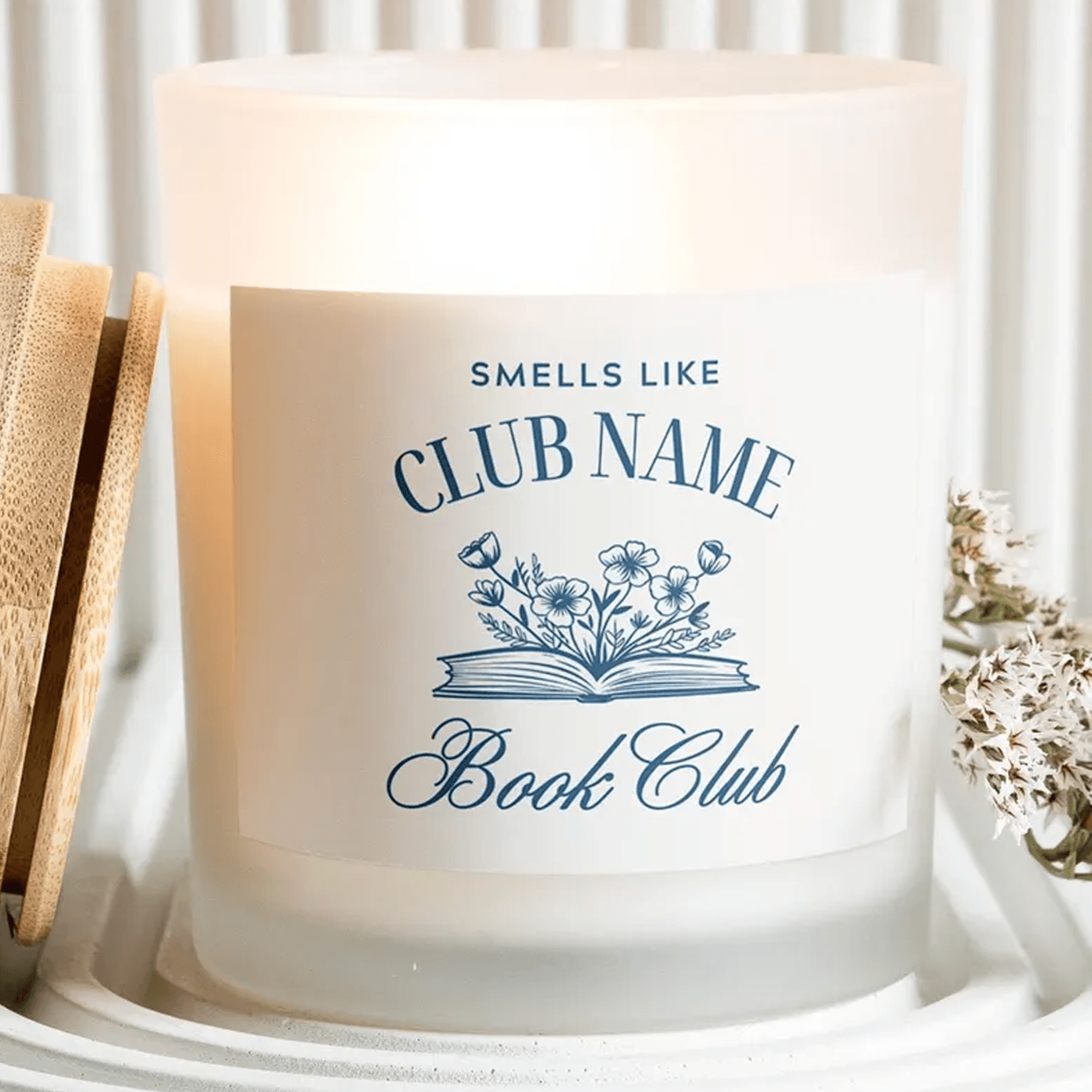 personalized book club candle, custom reading club gift, book lover candle, literary gift for readers