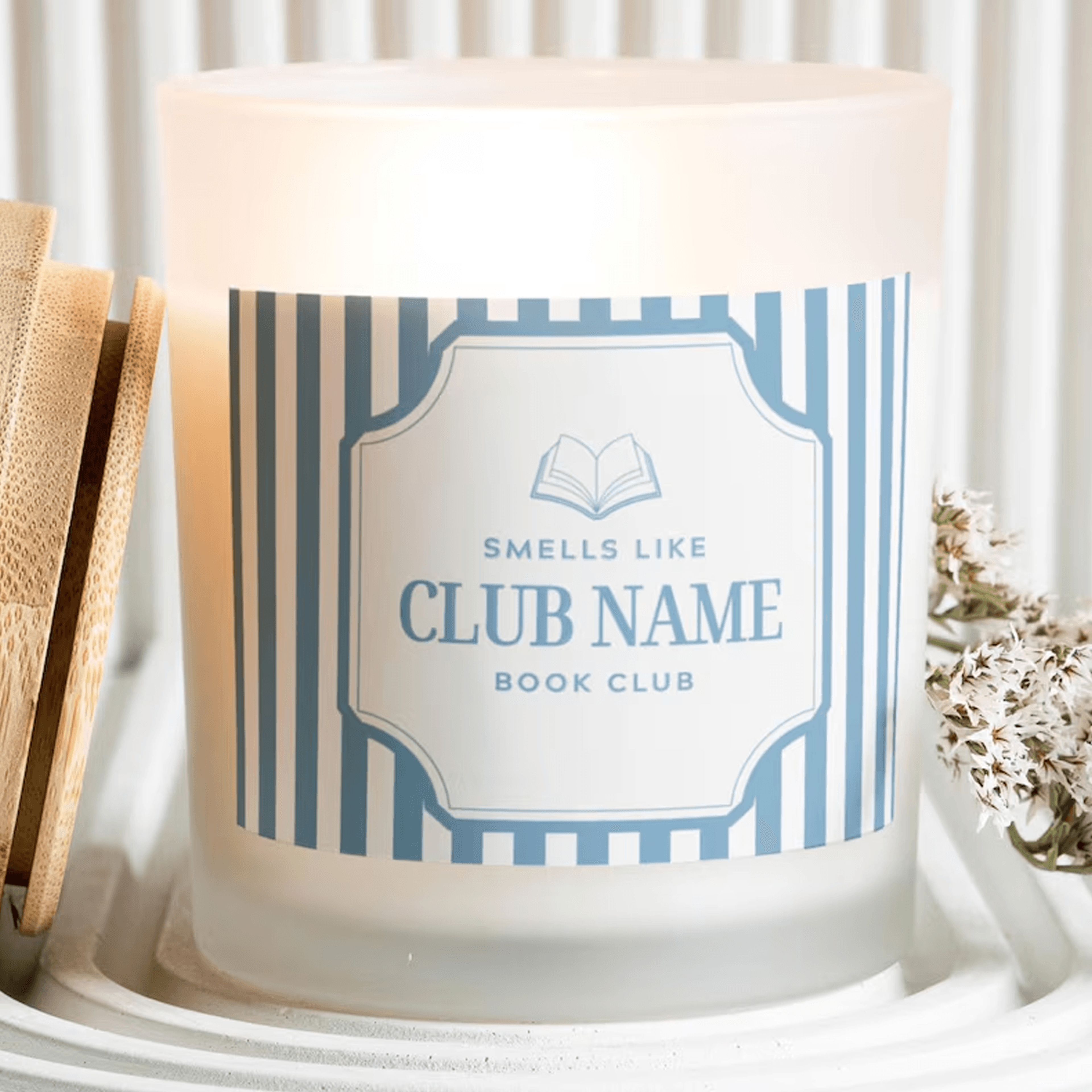 personalized book club candle, custom reading group gift, literary candle, book lover gift for readers