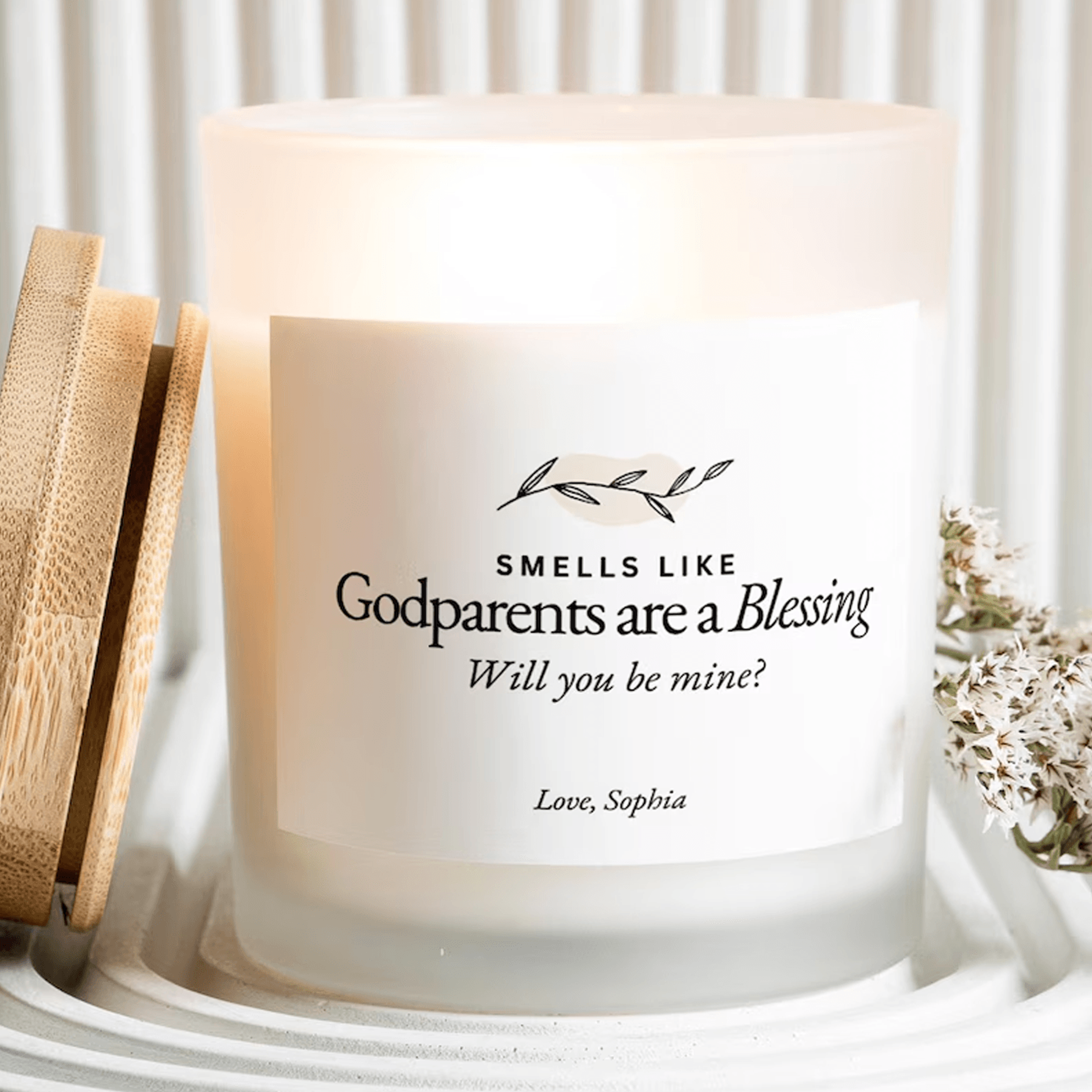 godparent proposal candle, will you be my godparent gift, personalized godmother godfather candle