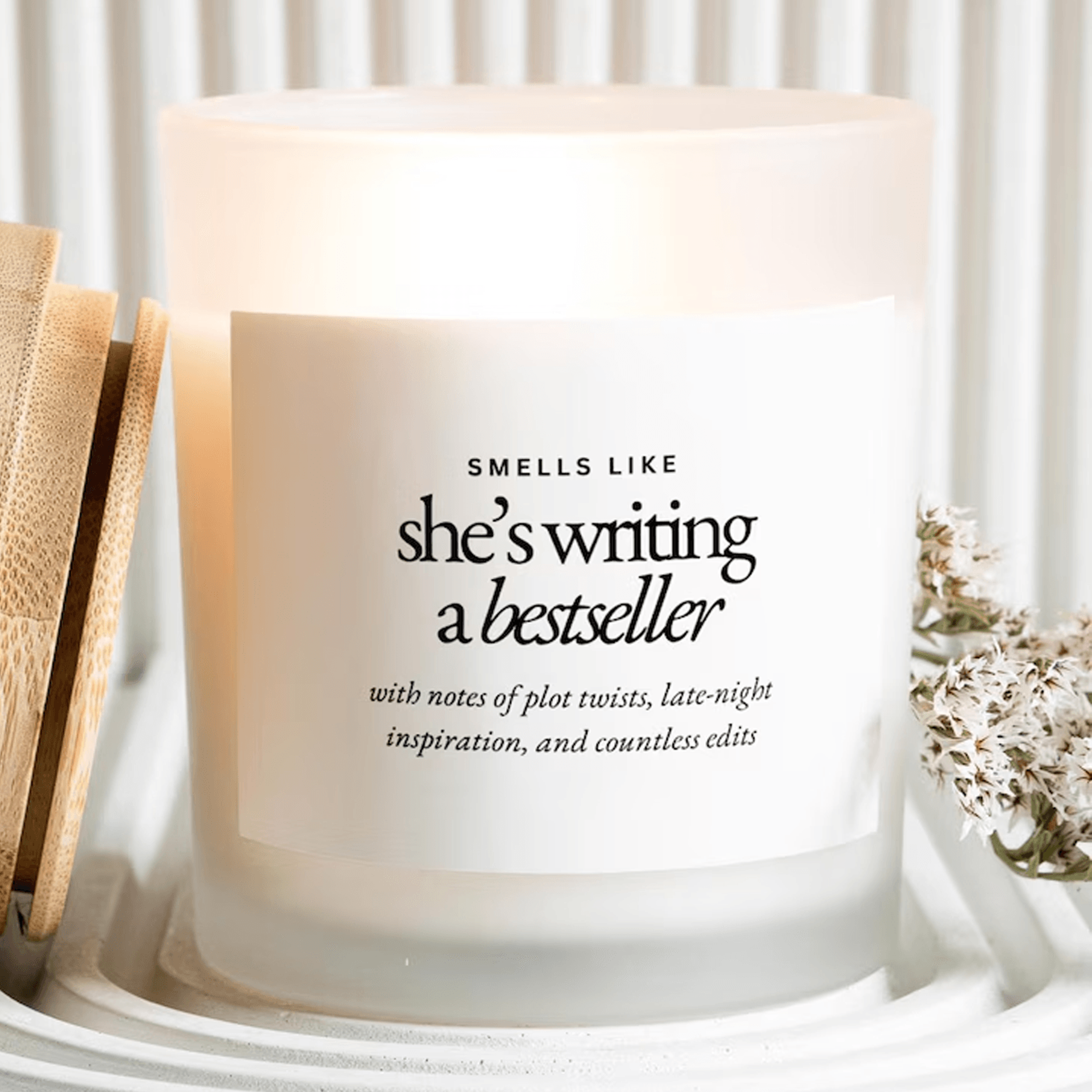 writer candle gift, author gift for women, novelist candle, writing gift, bestseller author candle