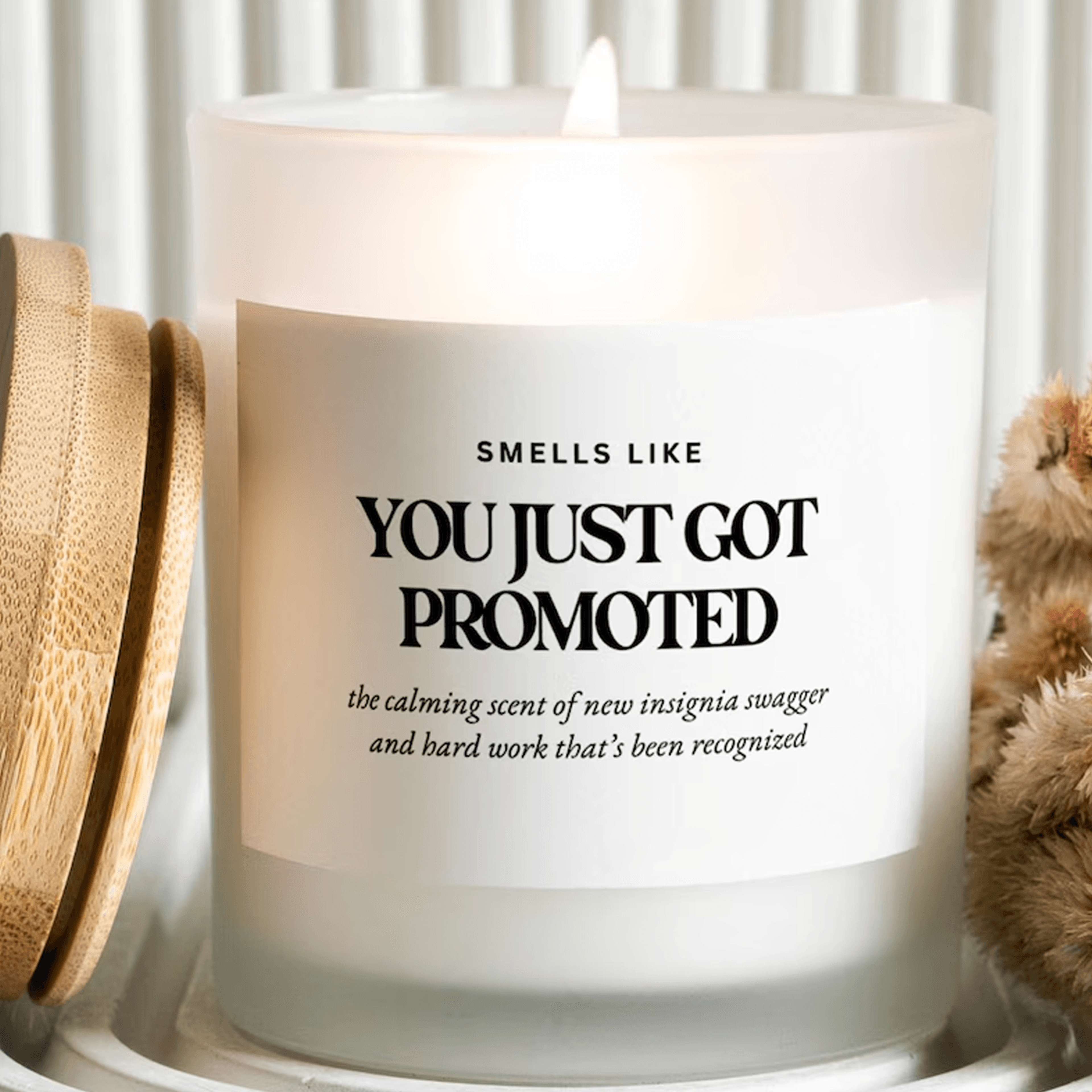 promotion gift candle, congratulations promotion gift, new job promotion candle, coworker appreciation gift