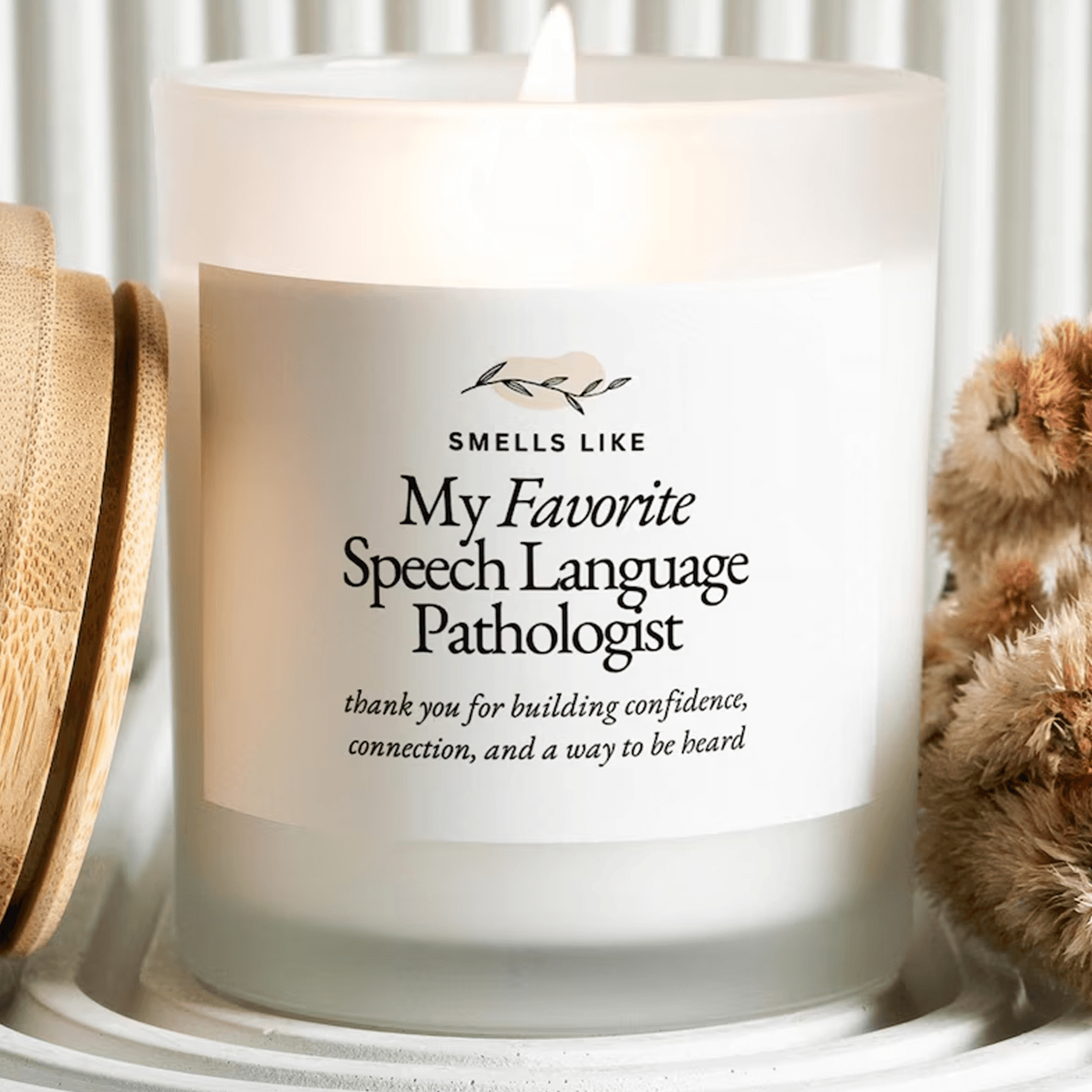 speech language pathologist gift, slp appreciation candle, speech therapist gift, thank you slp candle