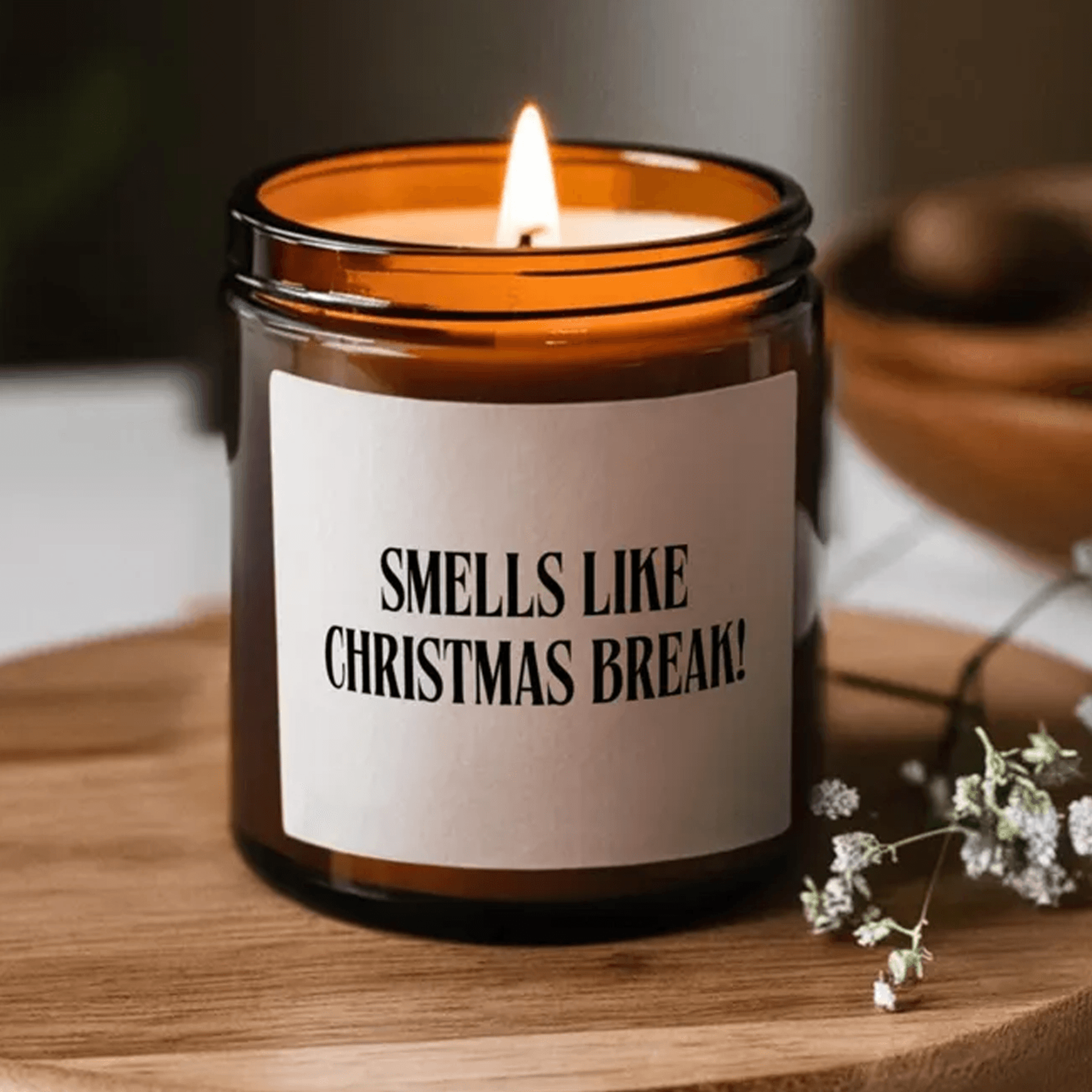 christmas gift for teacher candle, personalized teacher appreciation gift, custom thank you candle, holiday gift