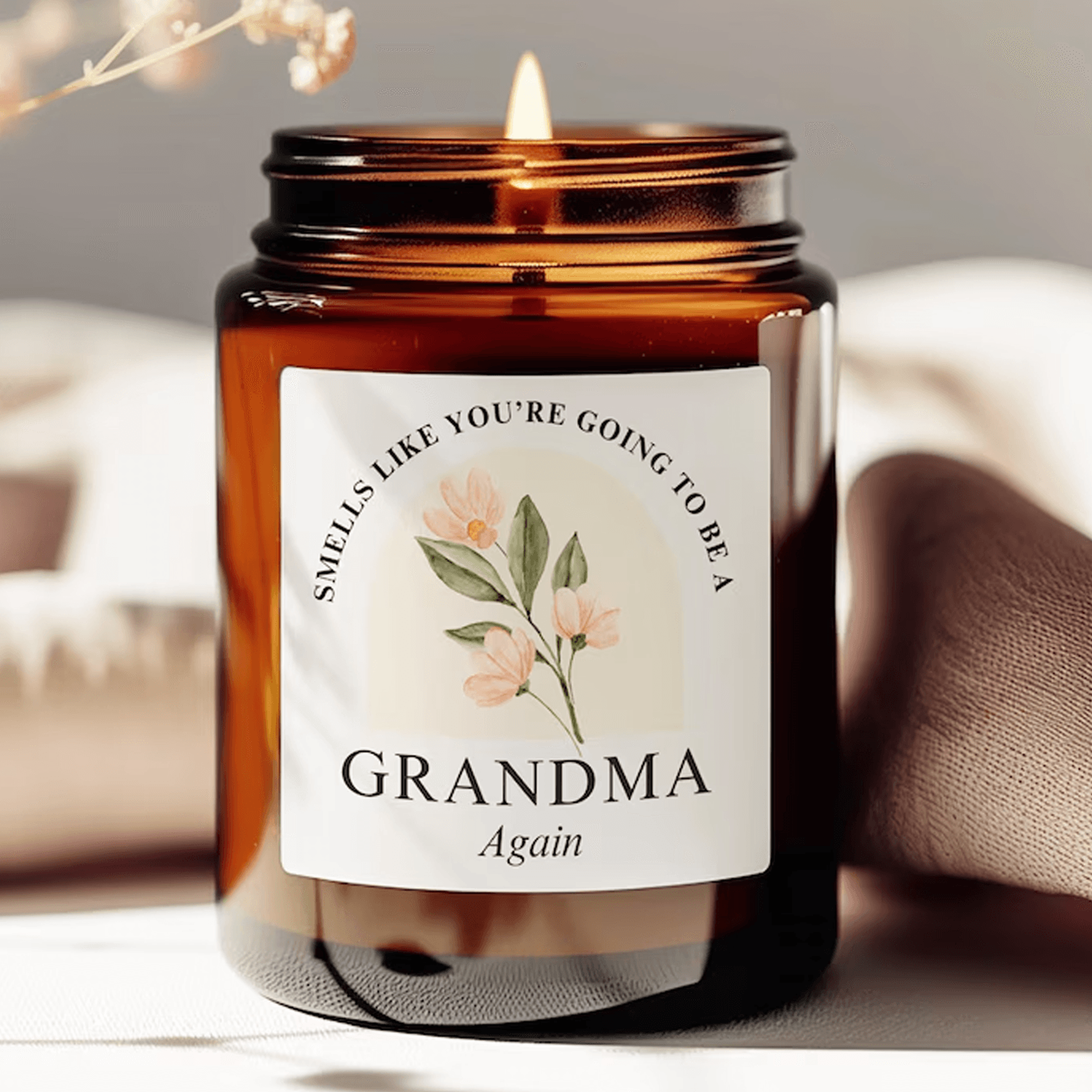 you're going to be a grandma again candle, grandma pregnancy announcement gift, new grandbaby reveal, baby announcement