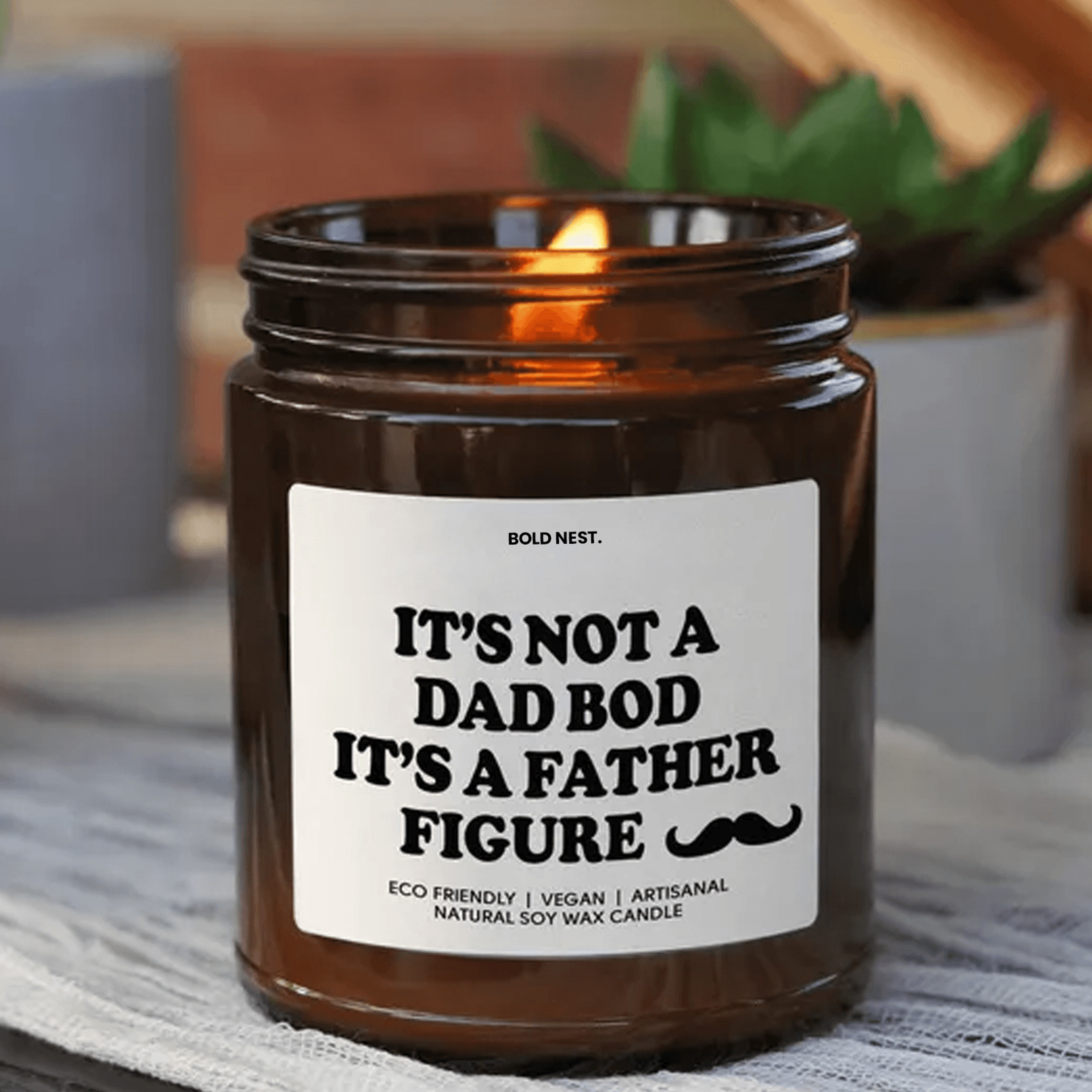 it's not a dad bod it's a father figure funny dad candle gift