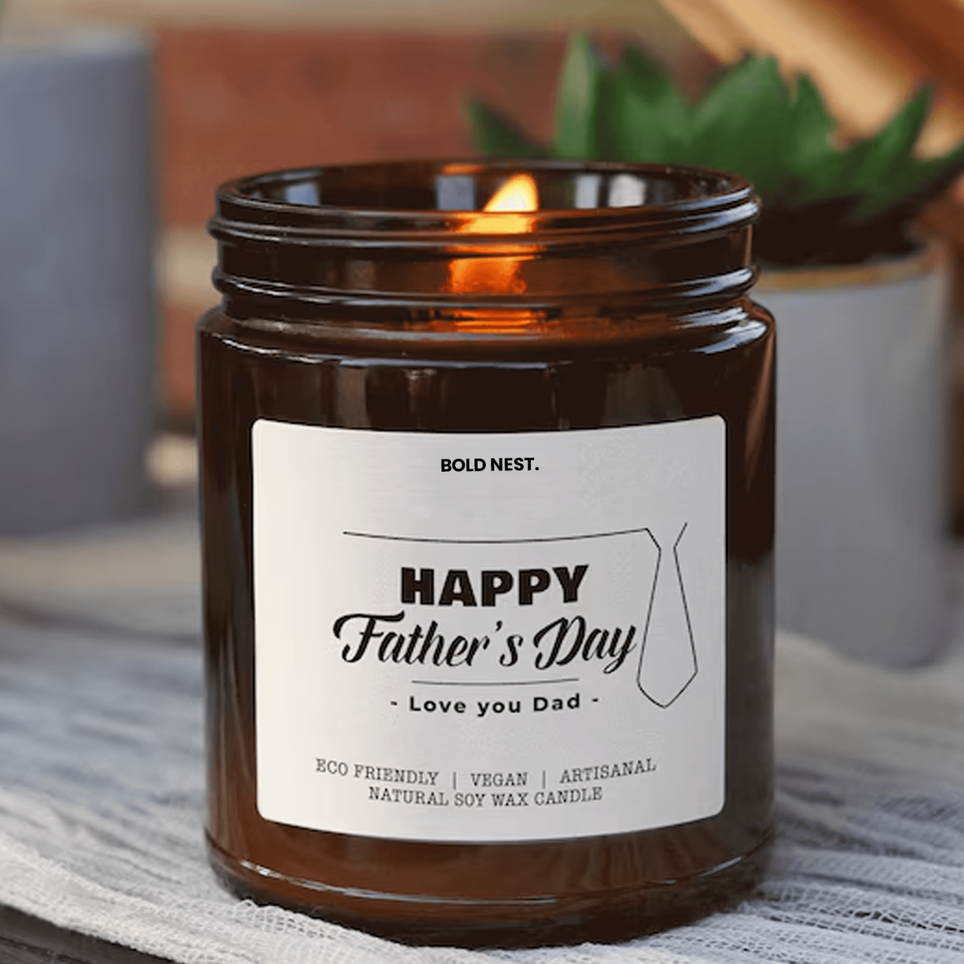 happy father's day love you dad soy wax candle gift