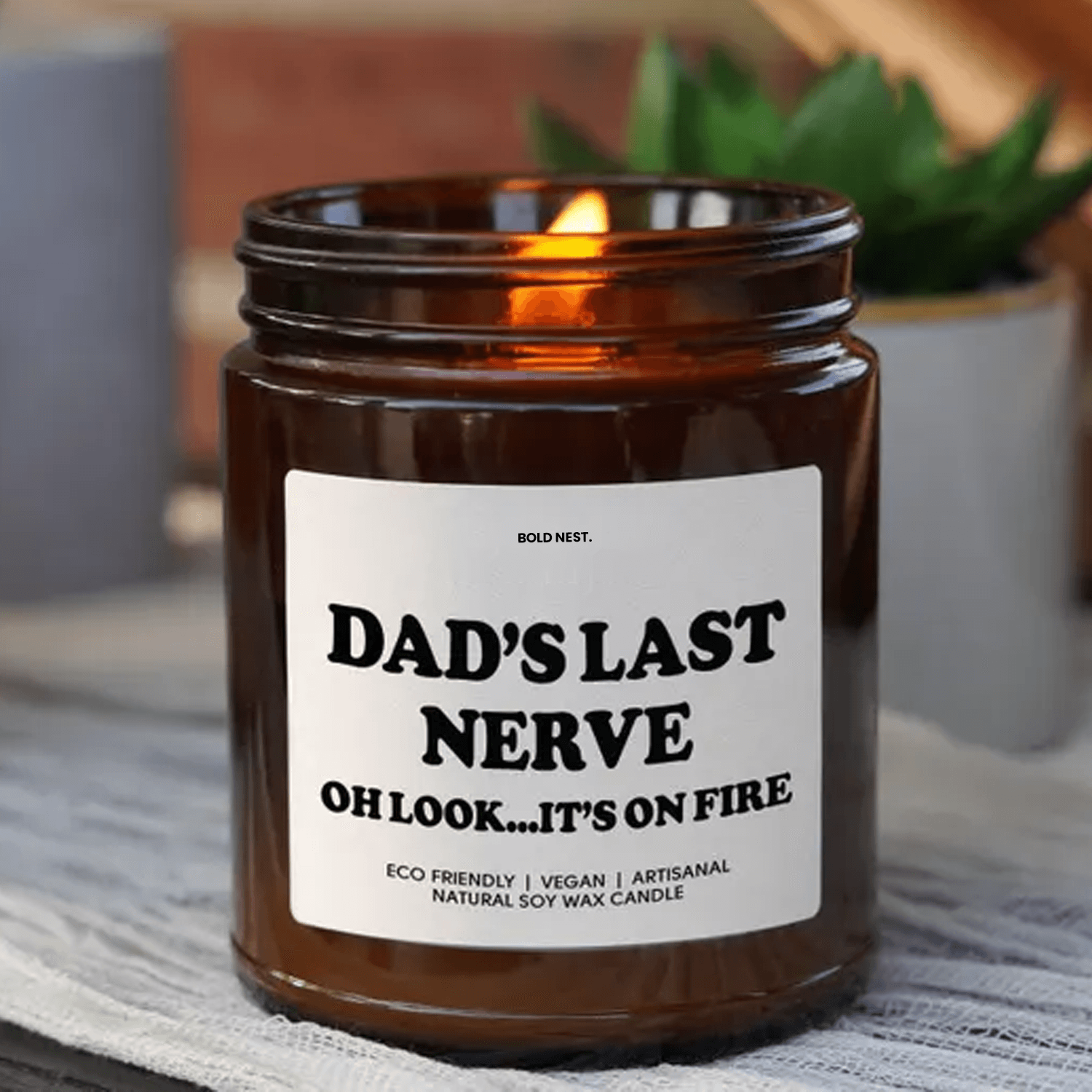 dad's last nerve funny soy wax candle gift