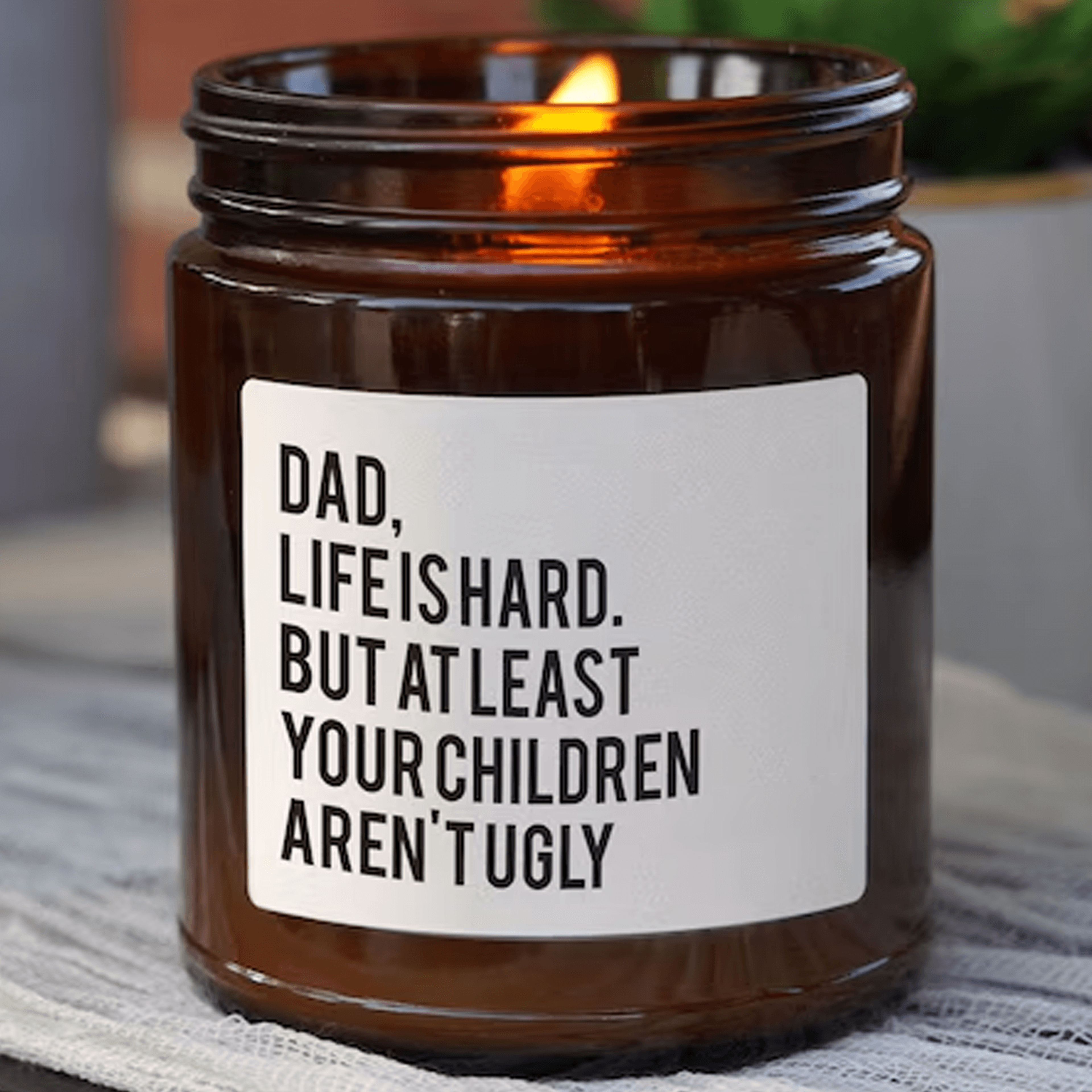 dad life is hard funny soy wax candle gift