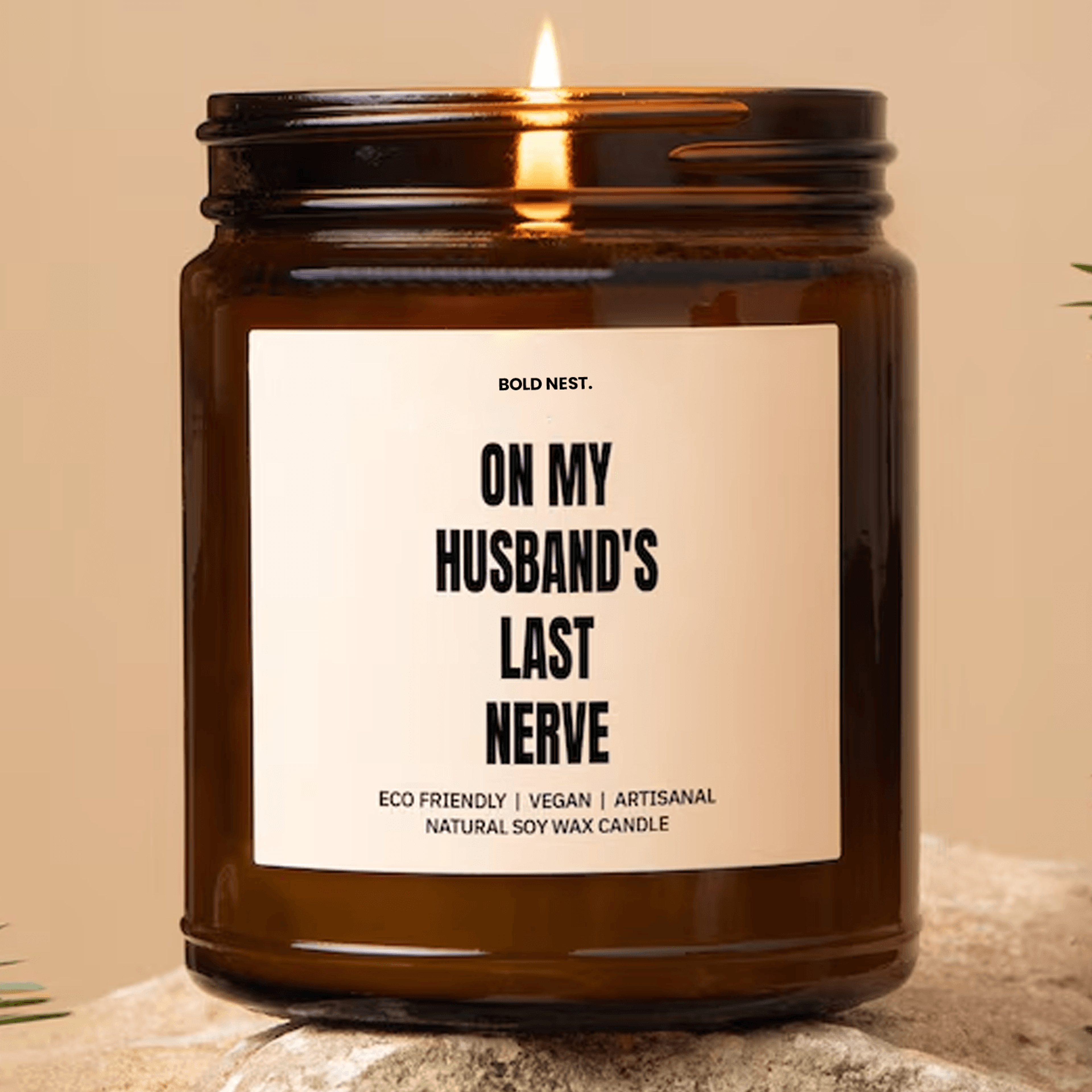 on my husbands last nerve candle – funny soy wax candle gift for wife anniversary & marriage humor
