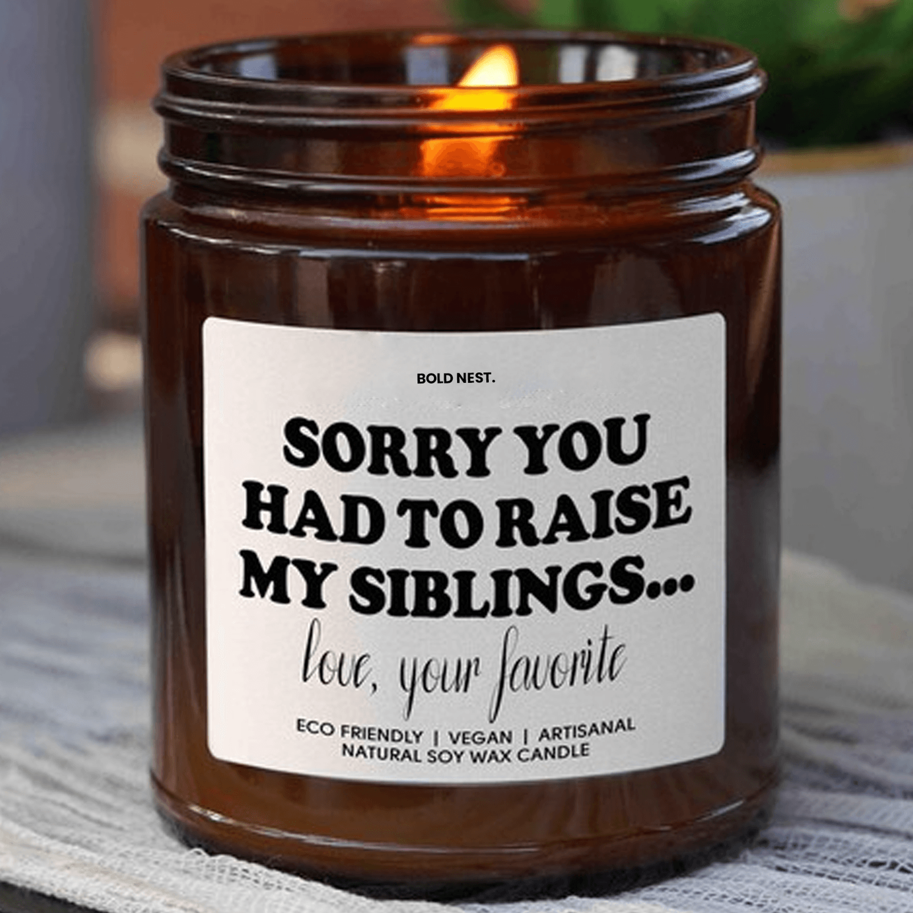 funny mom candle gift from favorite child scented soy wax candle