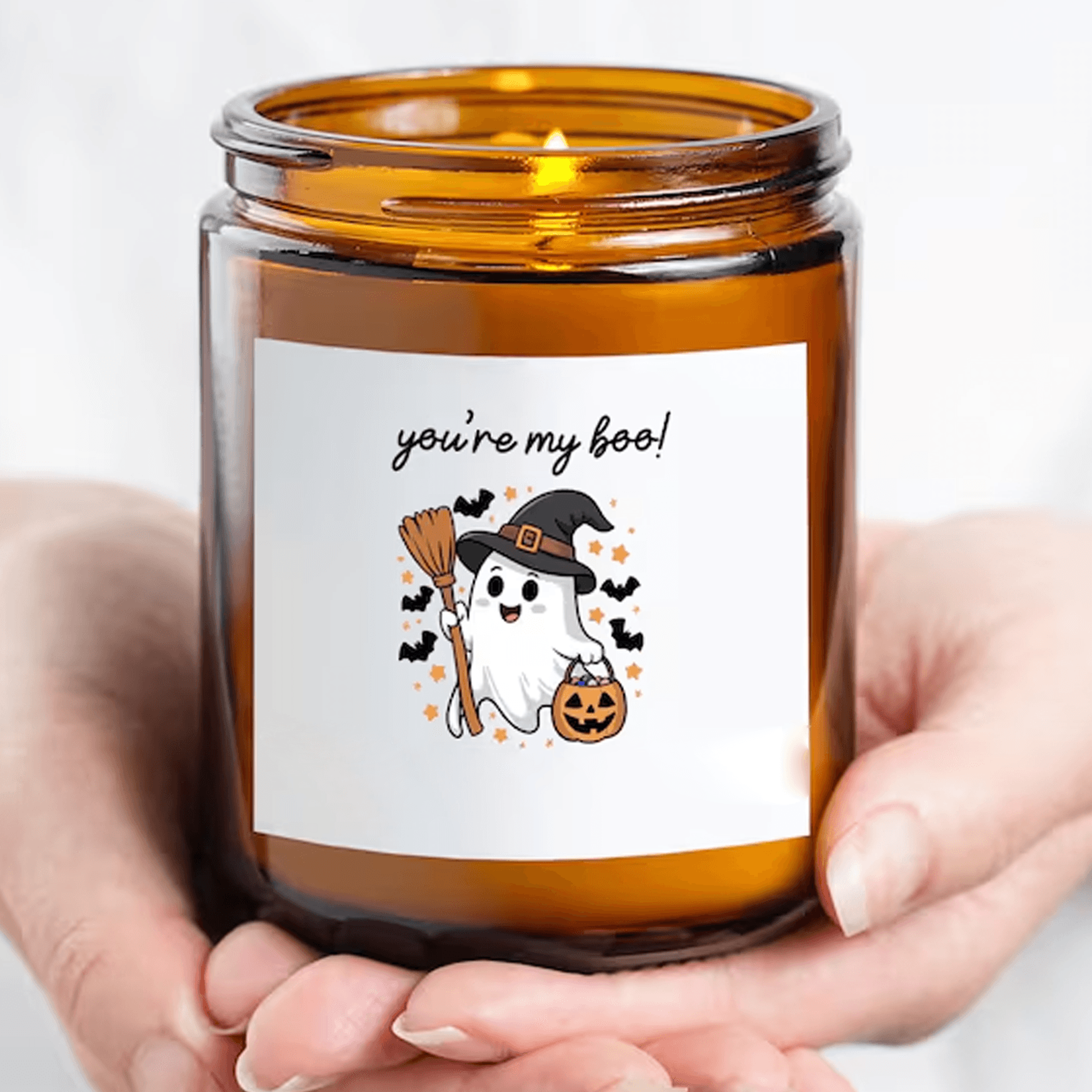 you're my boo 9oz soy candle, romantic halloween candle gift, cute ghost candle, spooky season home decor, fall couple g