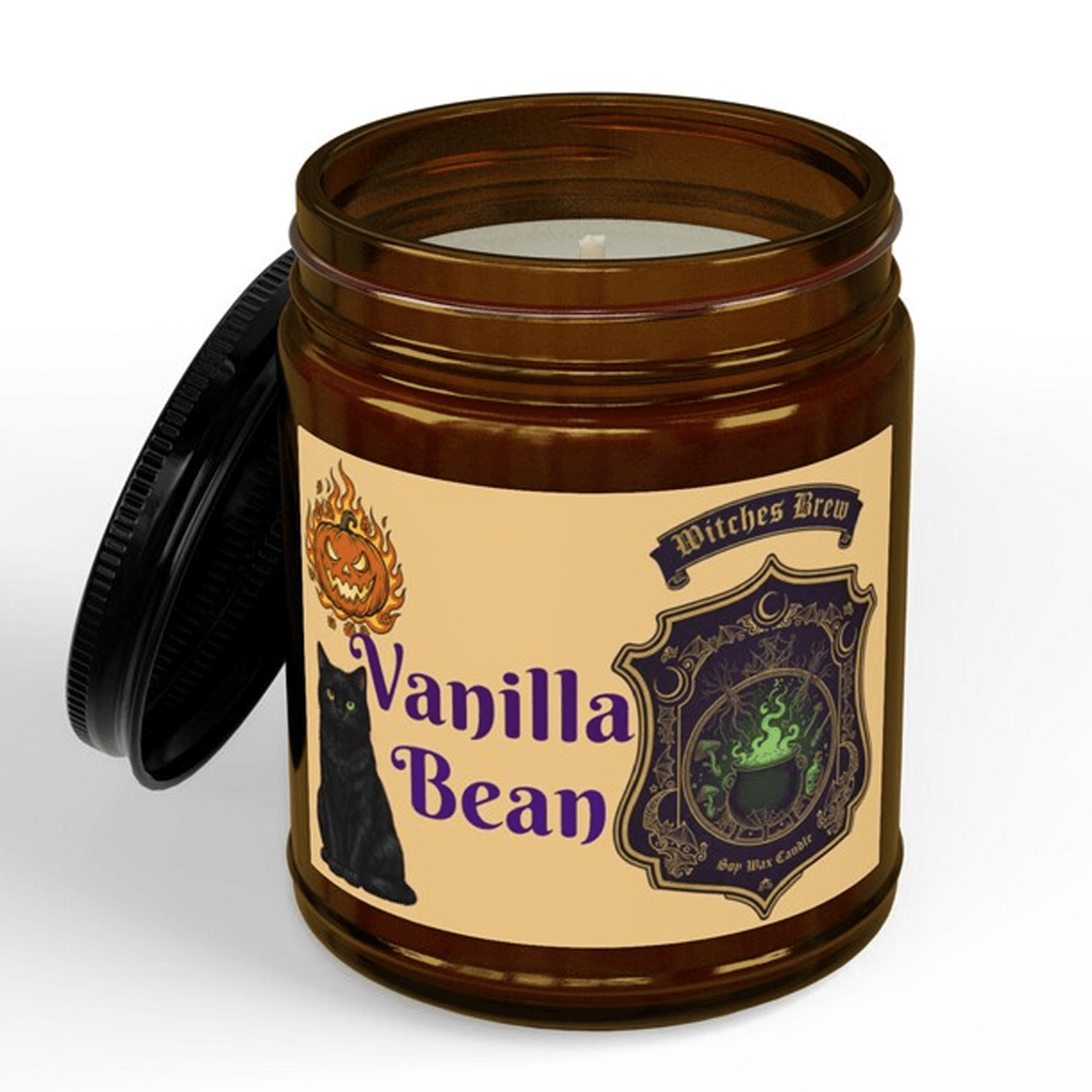 halloween vanilla bean 9oz soy candle, spooky ghost candle, vanilla halloween candle gift, cute fall home decor, autumn