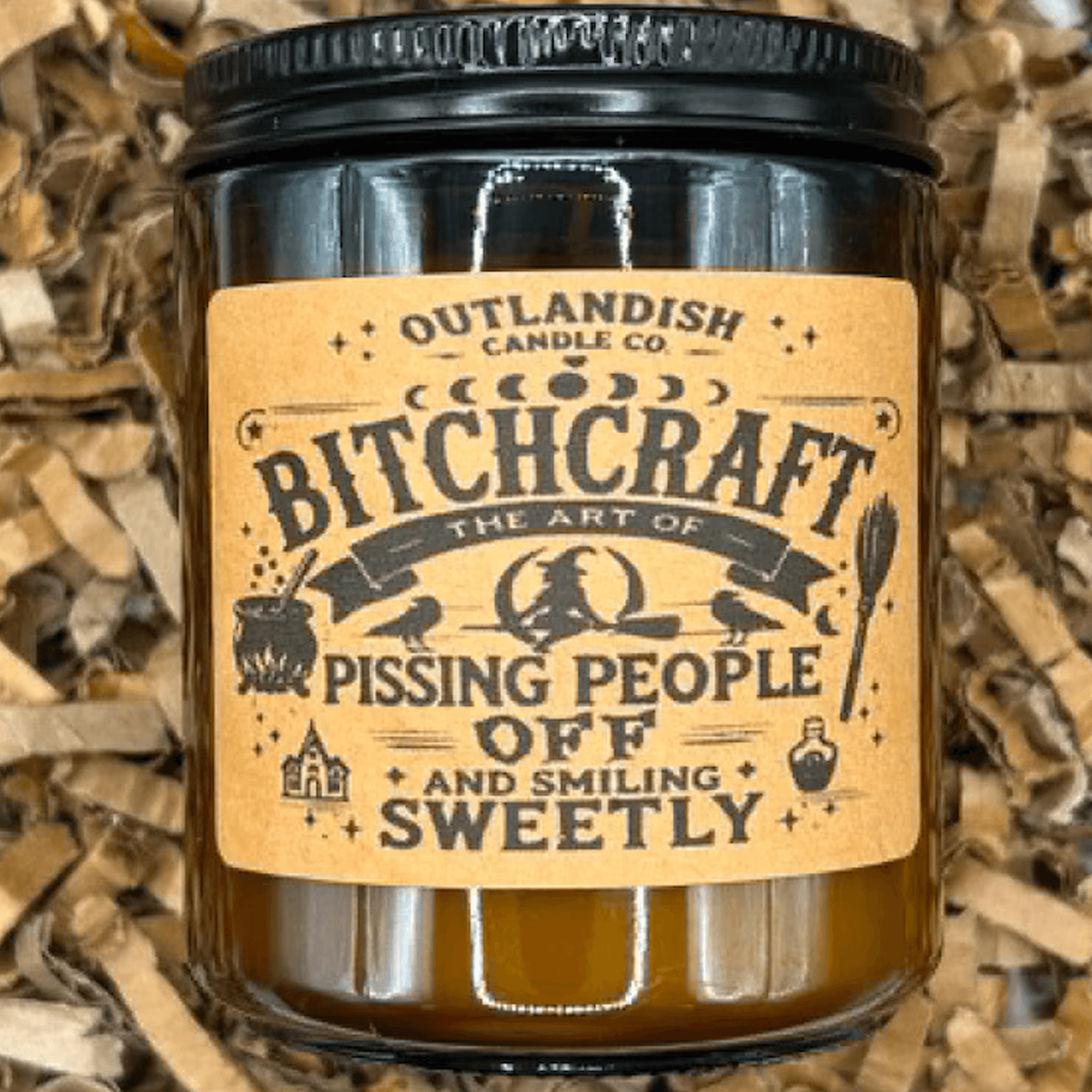 bitchcraft 9oz soy candle, funny witch candle gift, sarcastic halloween candle, witchy home decor, spooky season soy wax