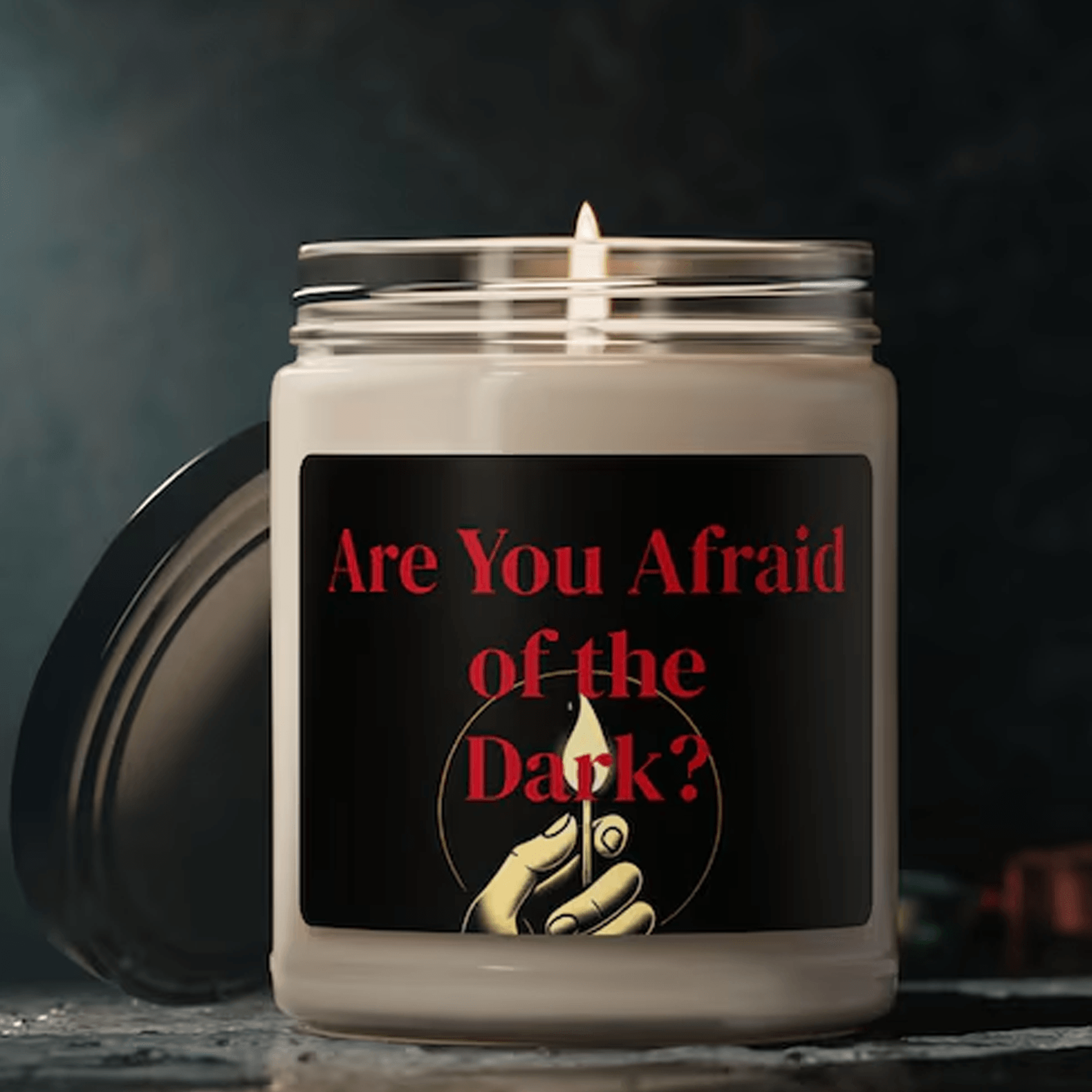 are you afraid of the dark 9oz soy candle, spooky halloween candle, horror movie inspired candle, haunted season decor,