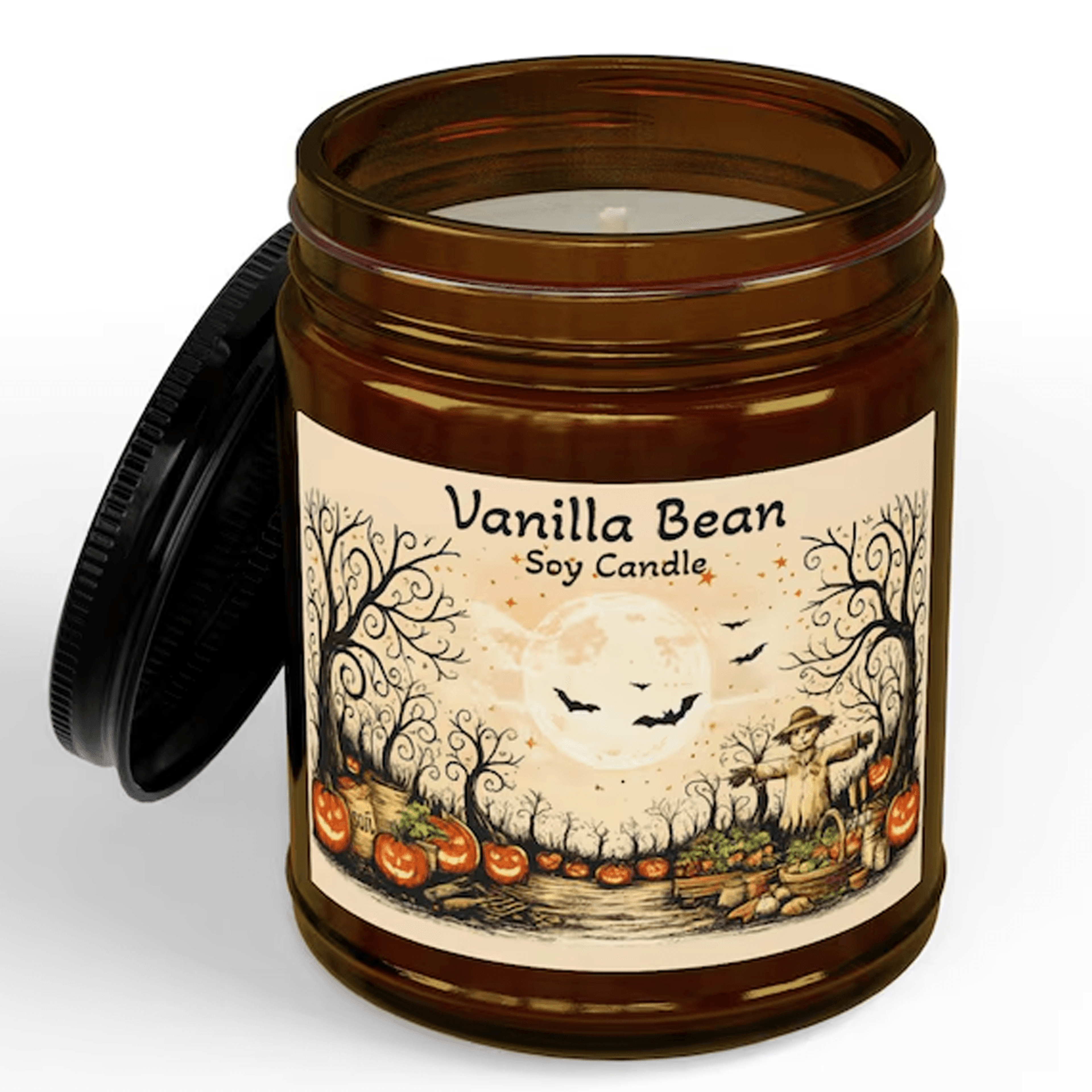 halloween vanilla bean 9oz soy candle, ghost halloween candle, cozy fall candle gift, autumn home decor candle, spooky s