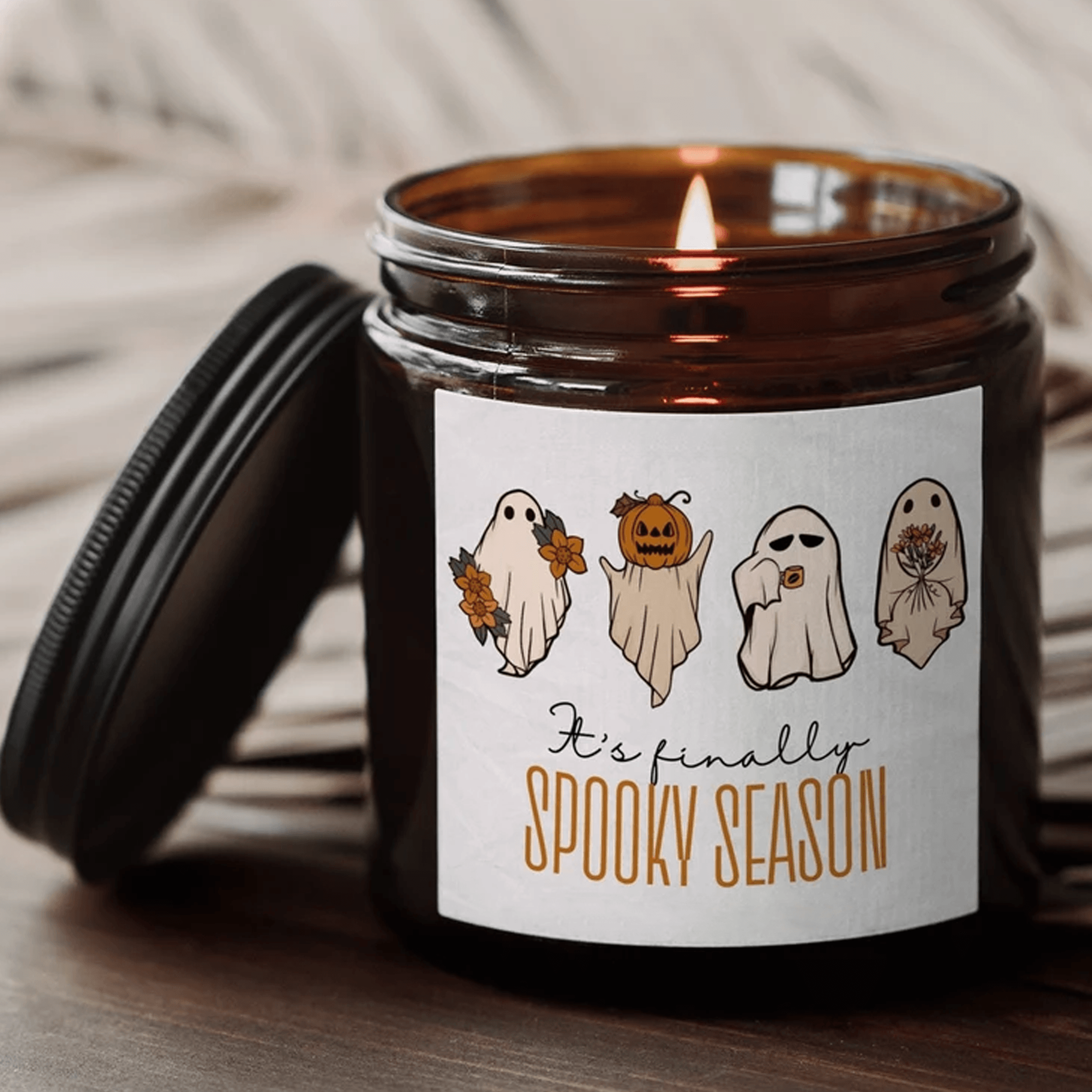 spooky season 9oz soy candle, halloween candle, fall decor candle, autumn gift, cozy home fragrance
