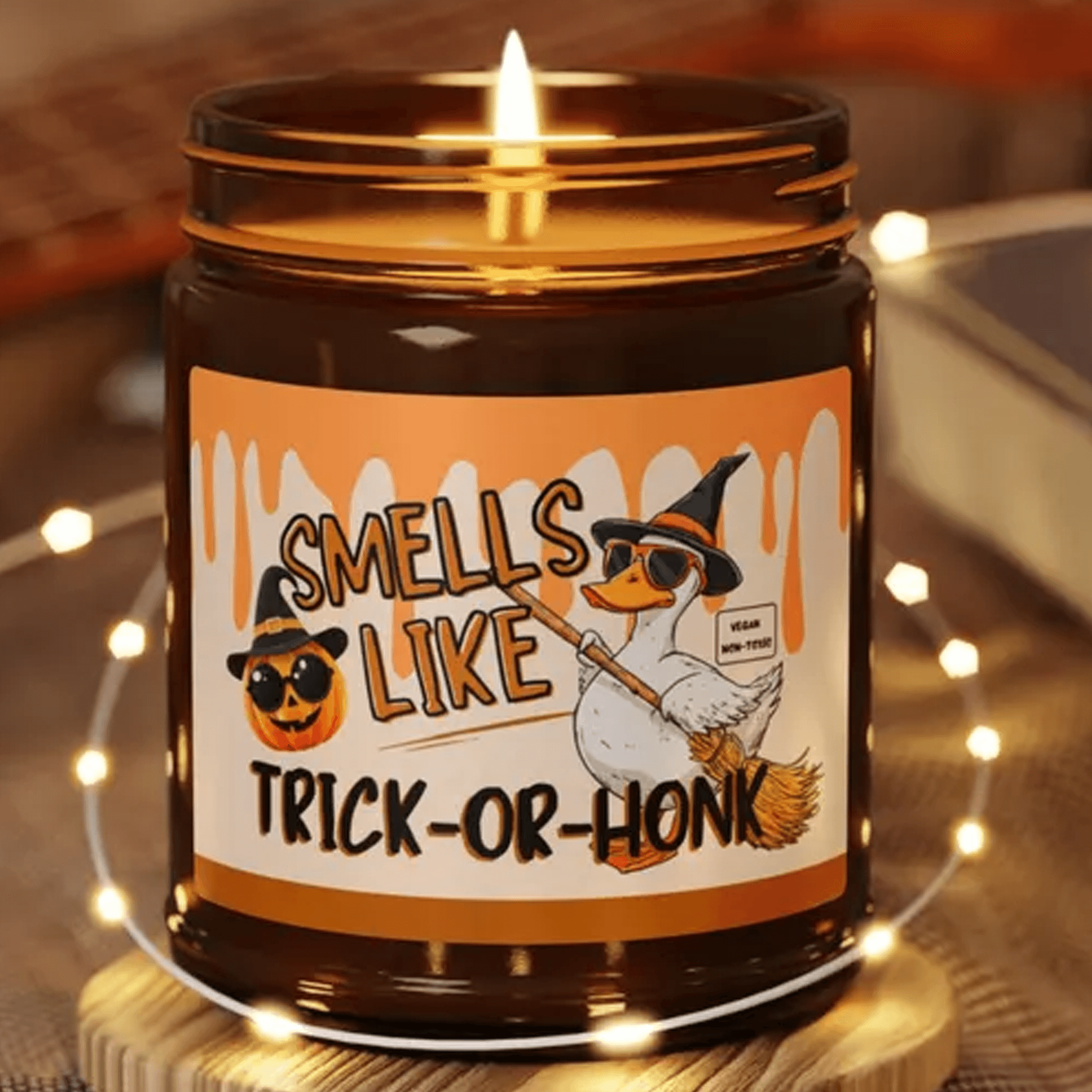 funny goose halloween 9oz soy candle, smells like halloween spirit, goose gift, spooky fall decor candle