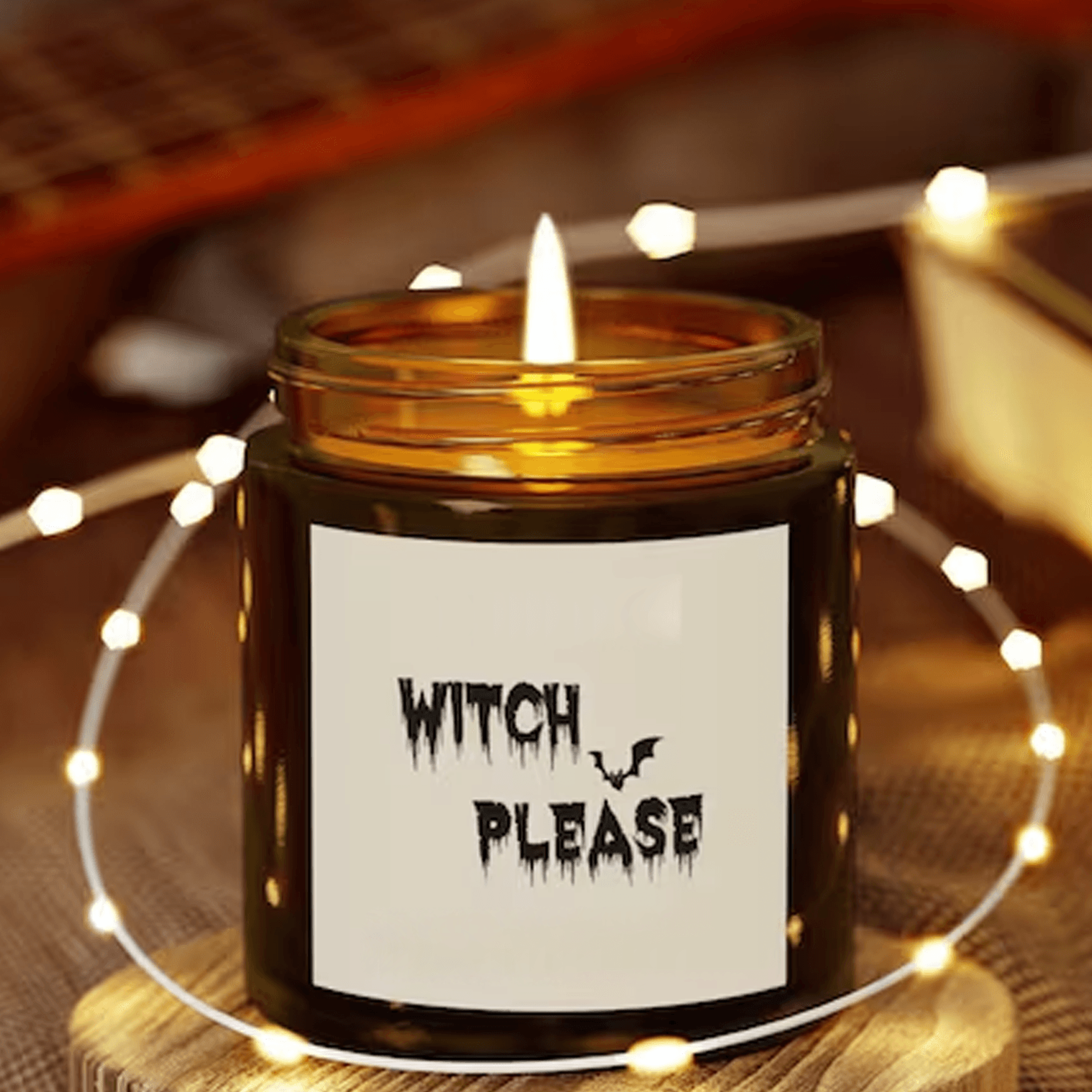 witch please halloween candle, funny witch gift, spooky season decor, scented 9oz soy candle