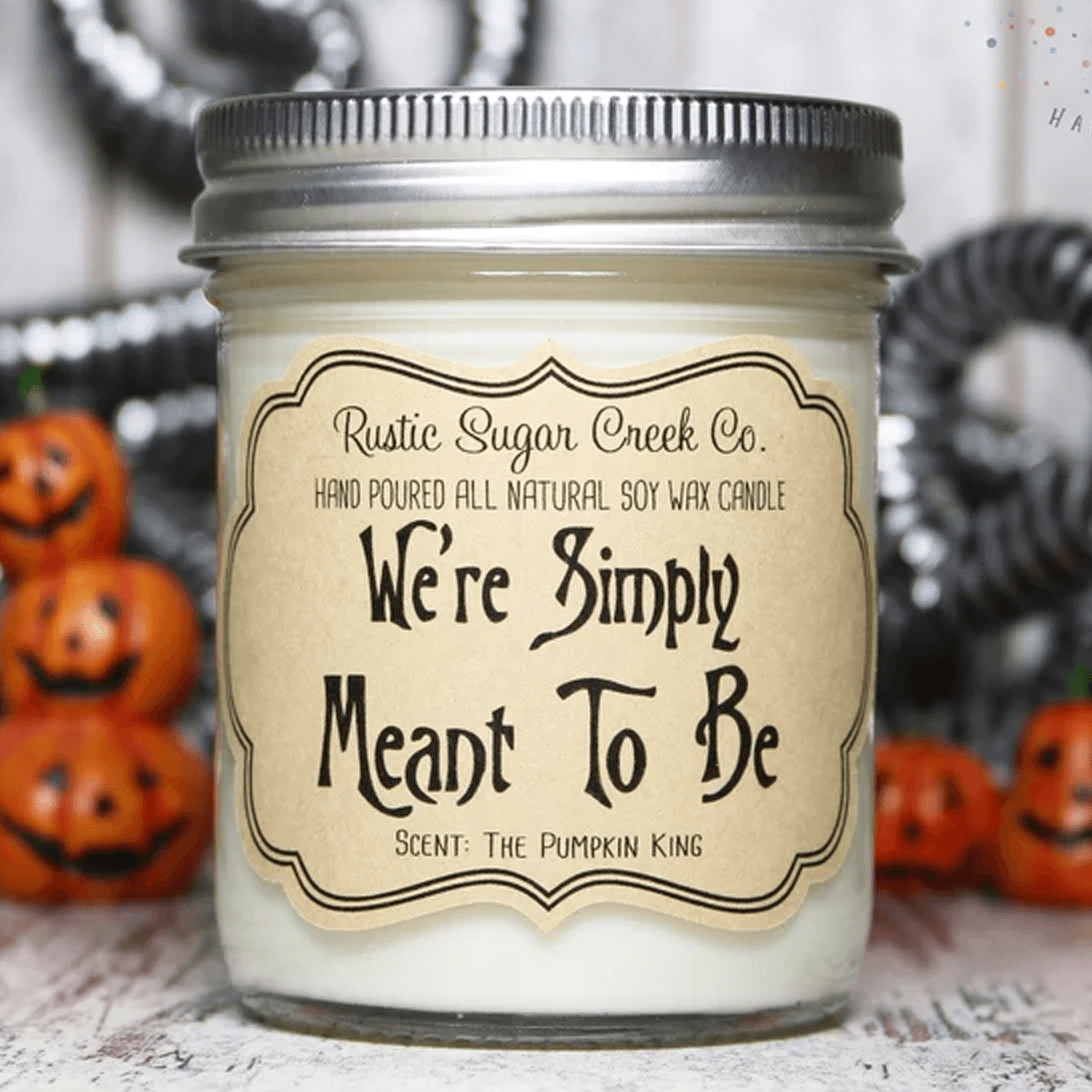 we're simply meant to be candle, halloween couple gift, romantic spooky decor, 9oz soy candle