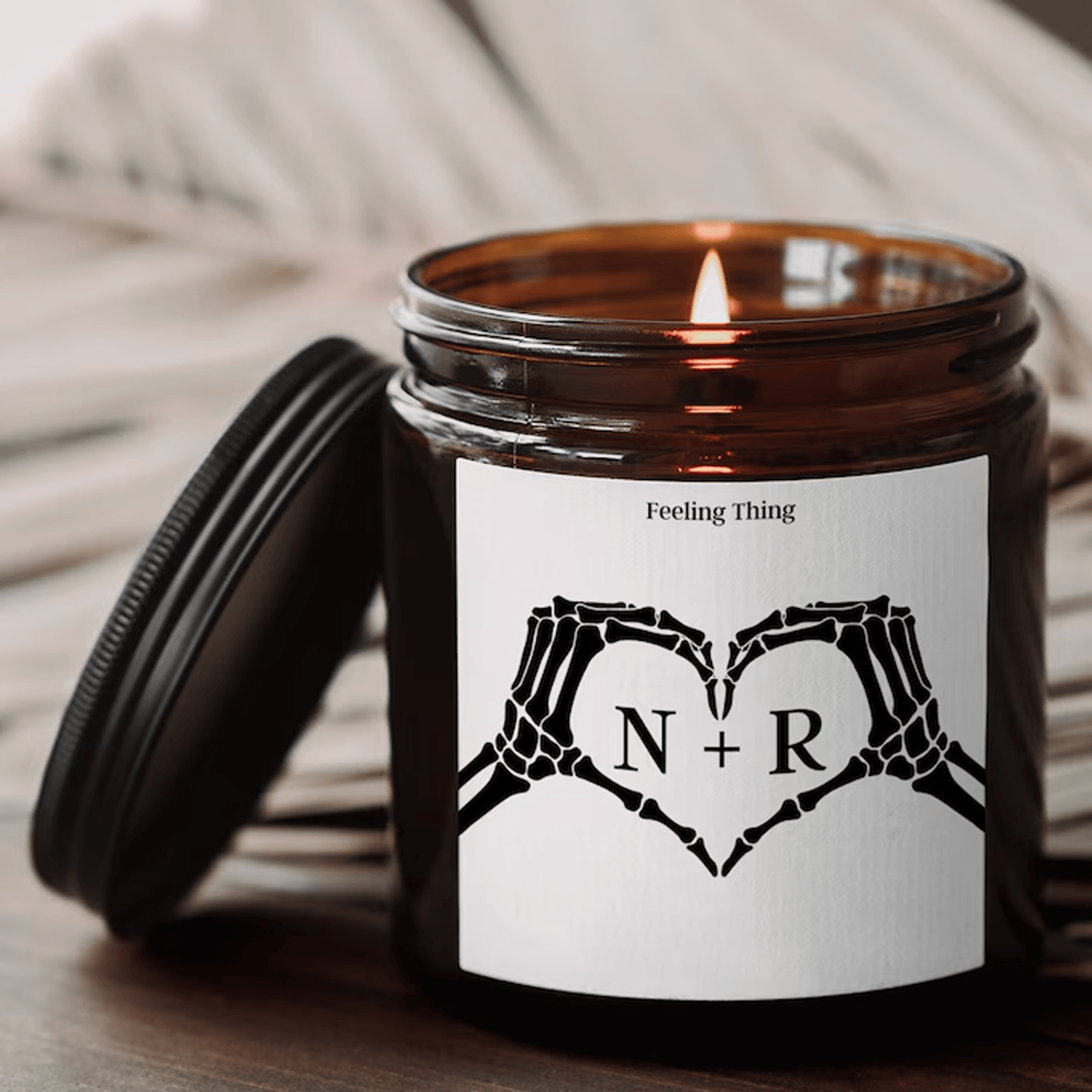 personalized halloween couple 9oz soy candle, custom boo candle, first halloween together gift, couples halloween decor
