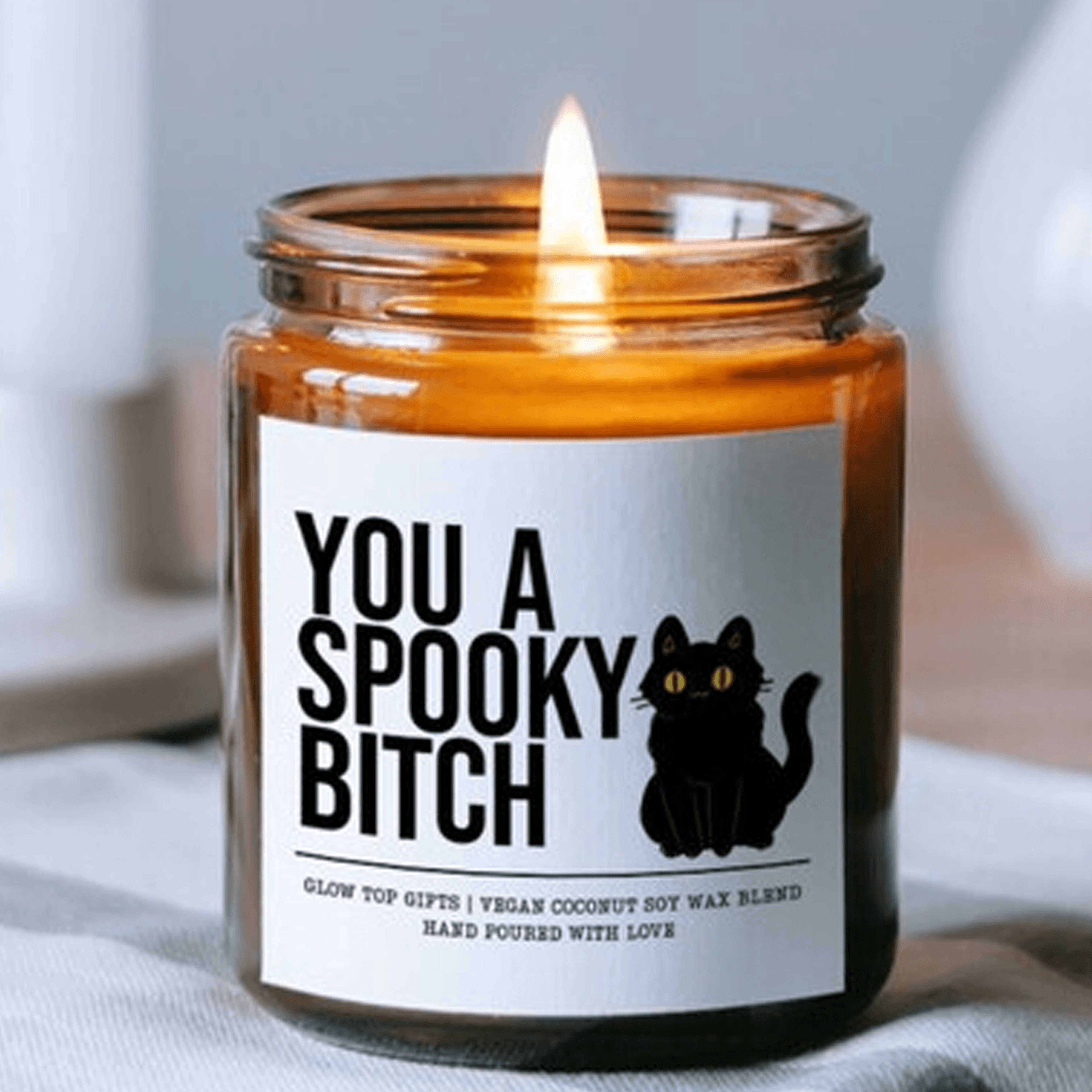 you a spooky bitch 9oz soy candle, funny halloween candle, spooky season decor, halloween gift, fall scented candle