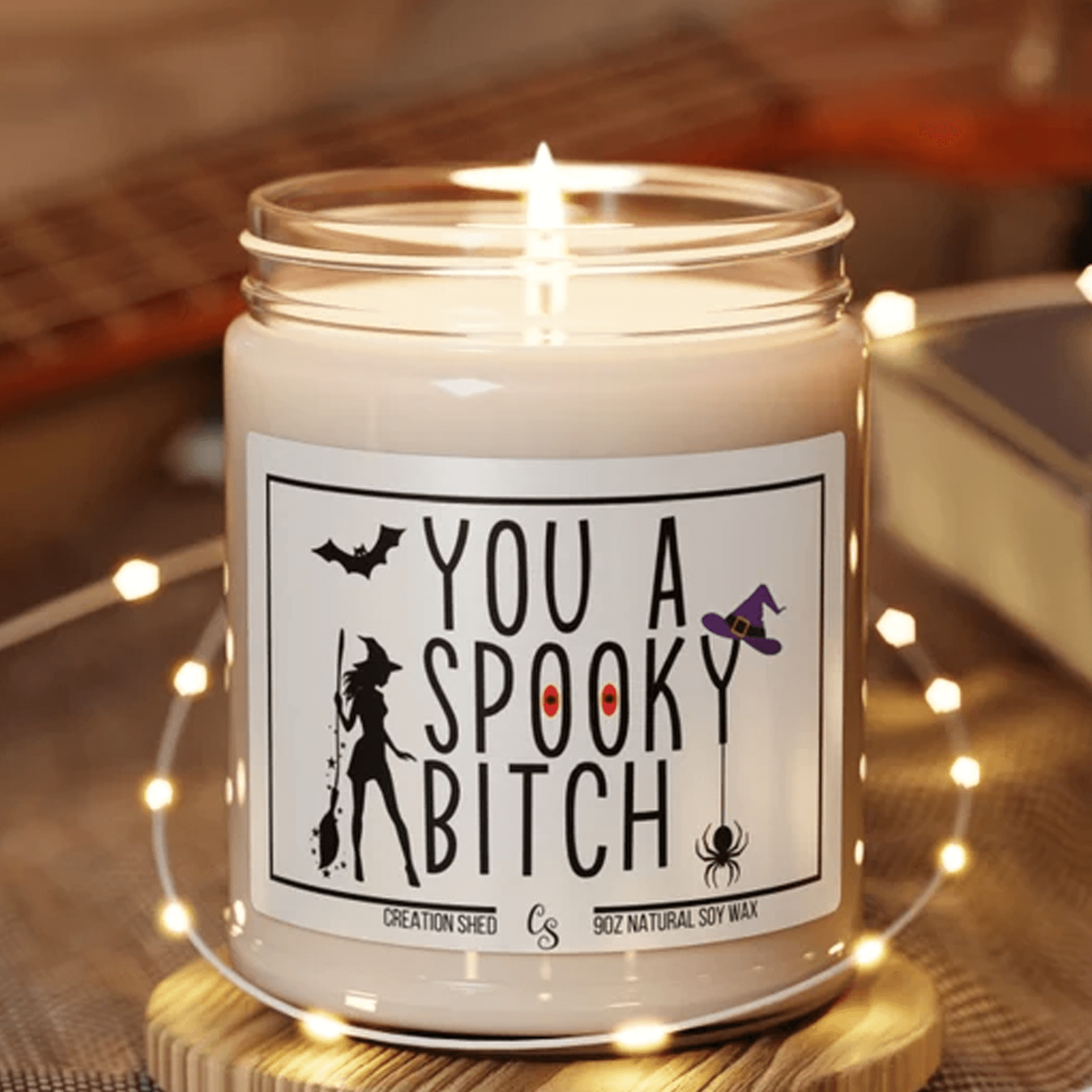 you a spooky bitch 9oz soy candle, funny halloween candle, witchy decor, spooky season gift, fall home decor