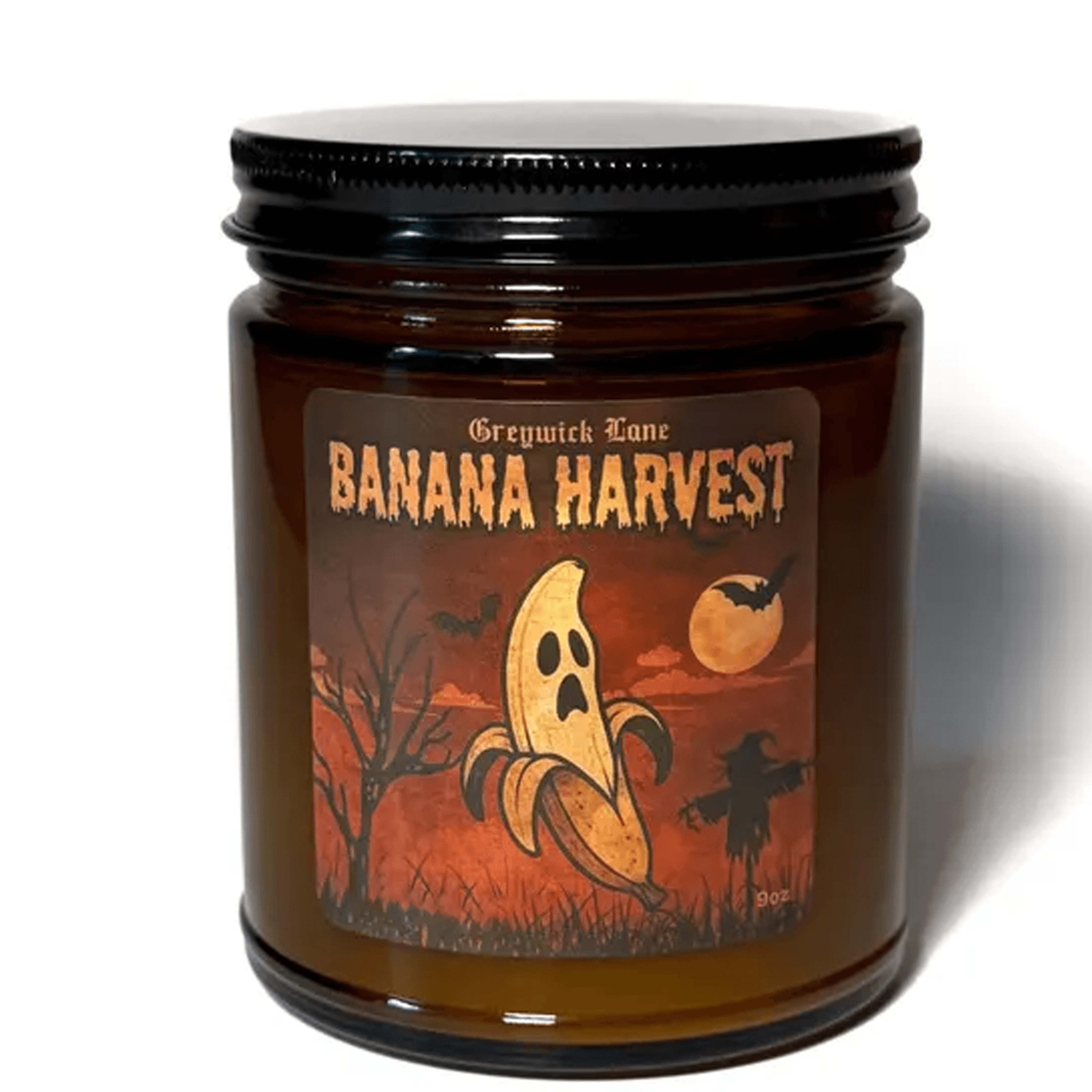 banana harvest 9oz soy candle, funny halloween candle, spooky banana decor, fall scented candle, halloween gift